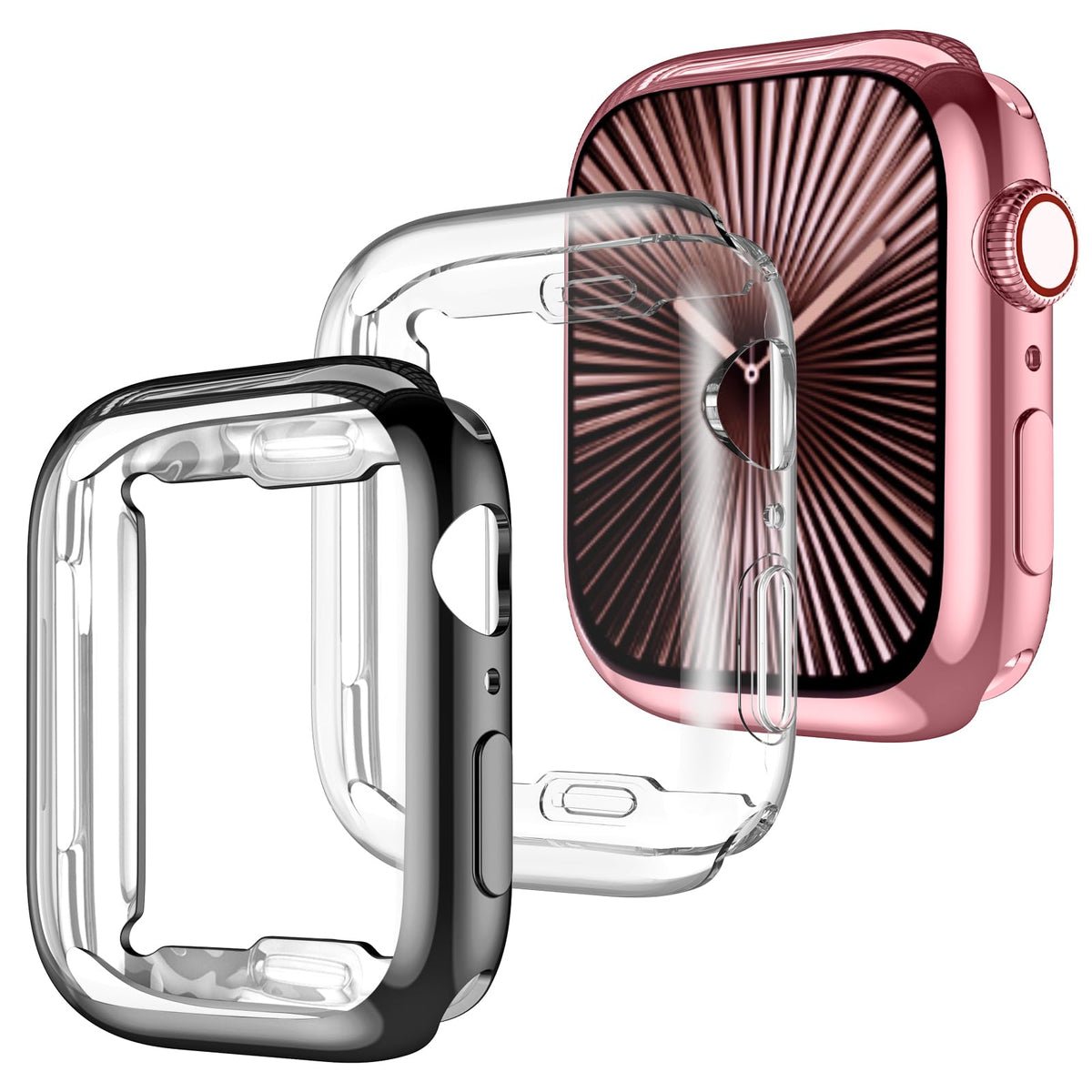 Geak 3 Pack Compatible With Apple Watch Series 10 42Mm Case, Soft Hd High Sensitivity With Tpu All Around Anti Fall Protective C