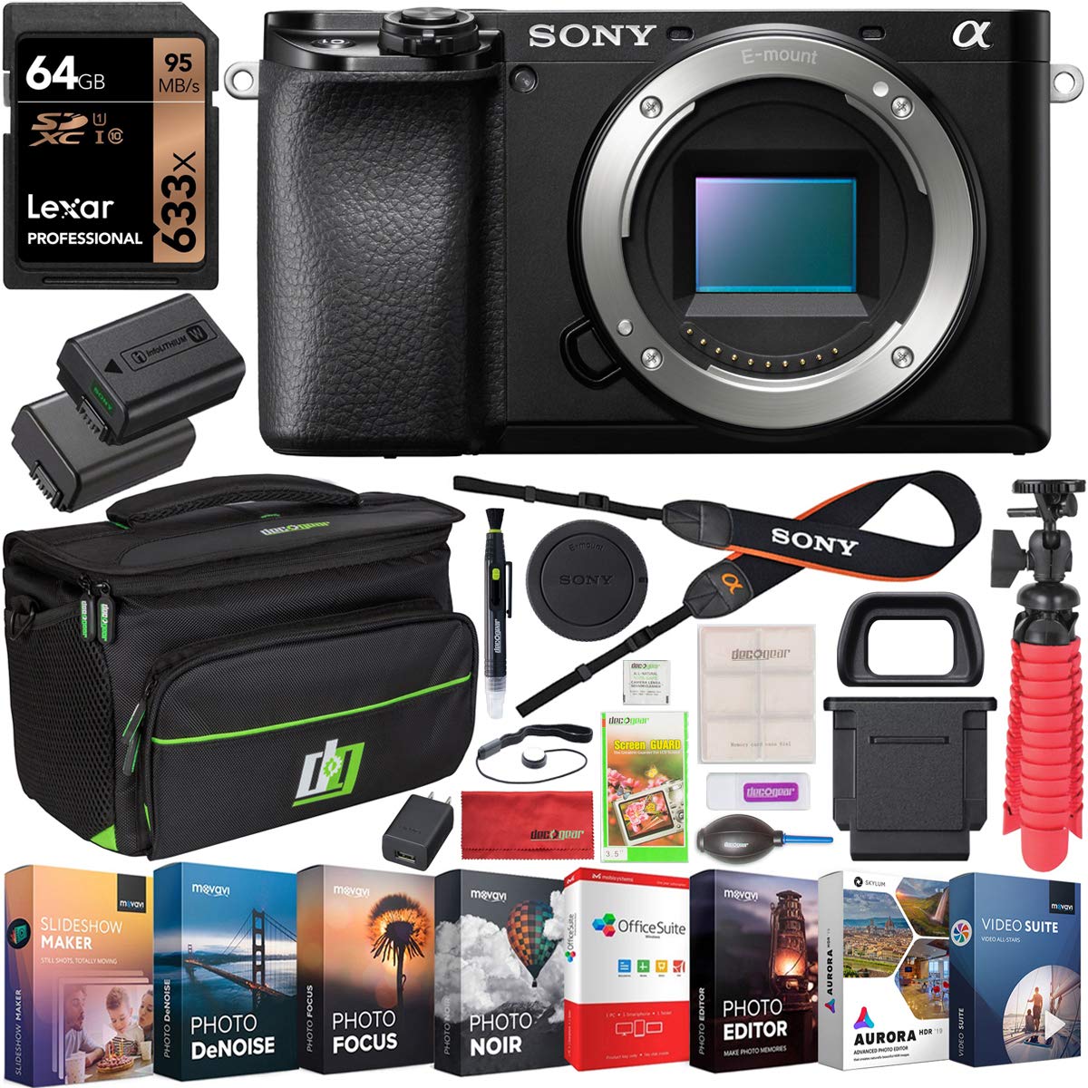 Sony a6100 Mirrorless Camera | Official Sony USA Partner Model | 4K APS-C Body Only Interchangeable Lens Camera ILCE-6100B Bundl