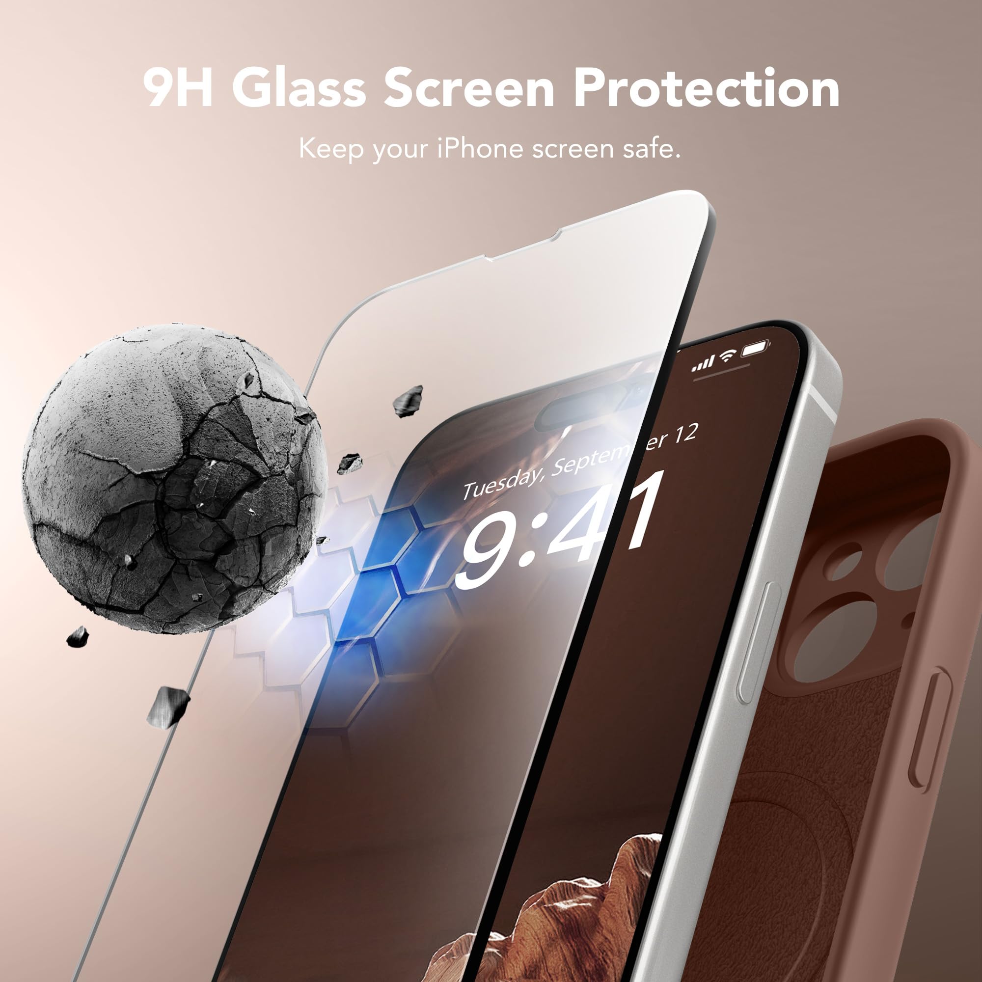 Suydanbox Magnetic For Iphone 15 Case, Compatible With Magsafe, [2 Screen Protector + Full Camera Protection], Silicone Shockpro