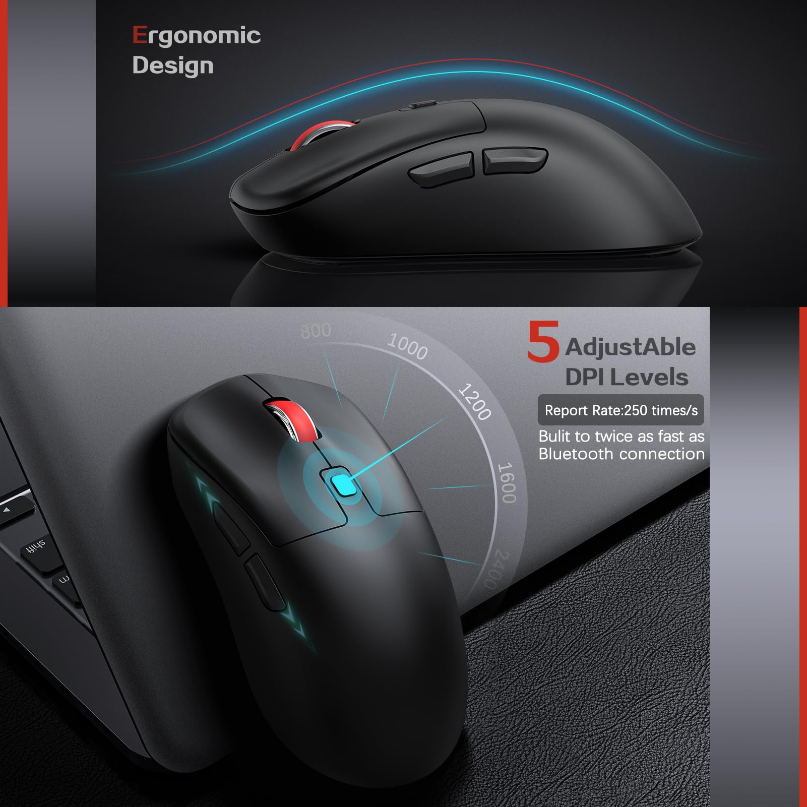 Gamcatz Wireless Keyboard And Mouse Combo,Quiet Click,Full Size Design With Number Pad,Ergonomic Mouse With 5 Dpi,Sleep Mode 2.4G Silent Portable Cordless Combo For Laptop/Pc/Computer/Mac(Grey)