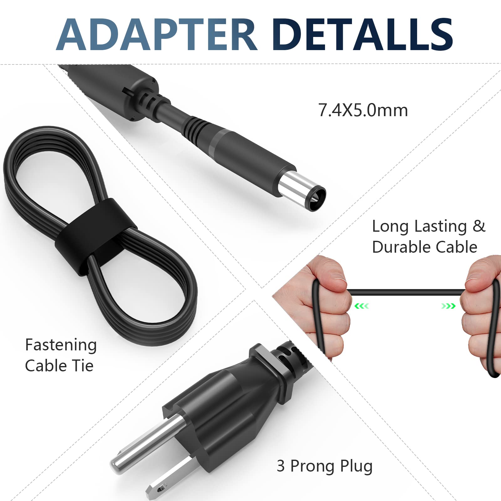 New 130W Ac Charger For Dell Xps 15 L502X L501X 17 L702X Dell Inspiron 15 7000 7559 Dell G3 G5 Pa 4E La130Pm121 Da130Pe1 00 Ju01
