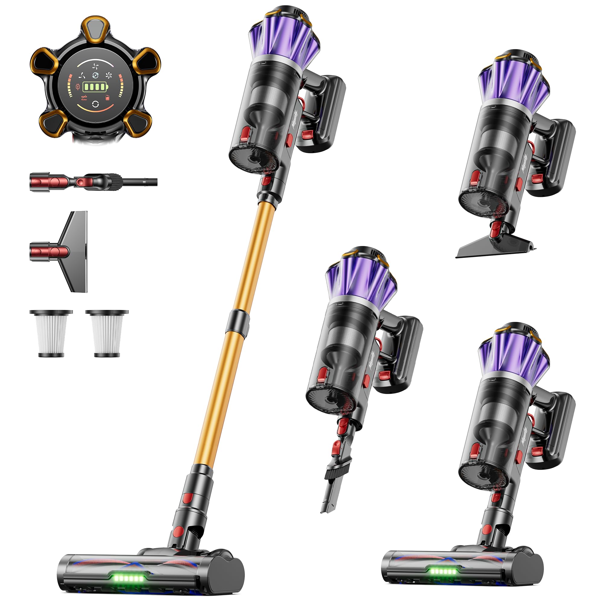 Migusky Cordless Vacuum Cleaner, 650W 55Kpa 70Mins Cordless Stick Vacuum with Hurricane Mode, 1.8L Cup, Anti-Tangle Vacuum Cordl