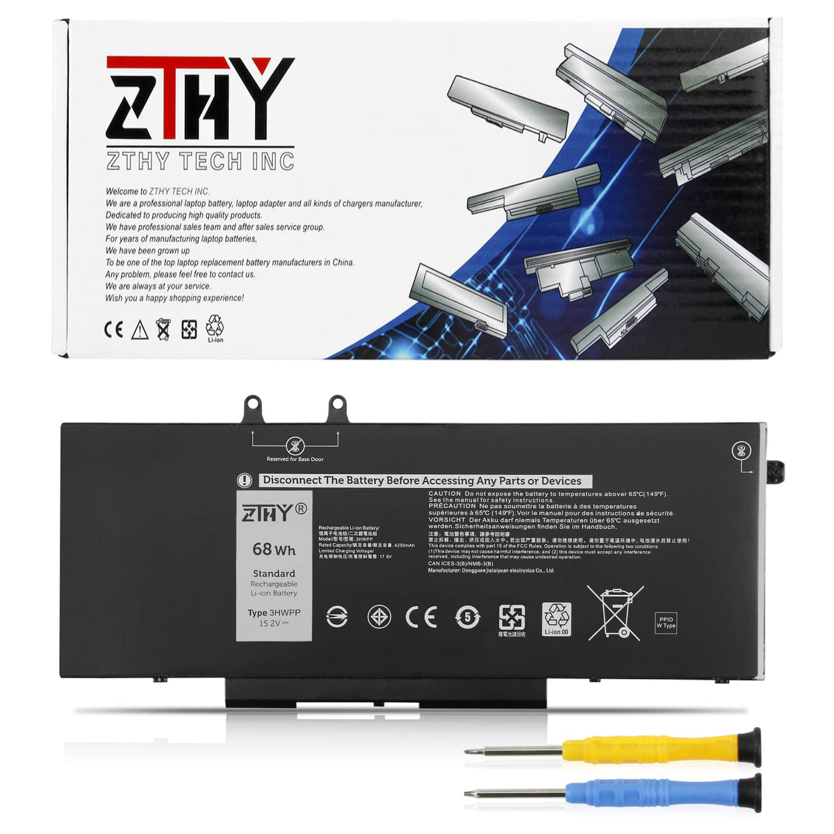 Zthy 3Hwpp Laptop Battery Replacement For Dell Latitude 5401 5410 5411 5501 5510 5511 Precision 3541 3551 Inspiron 7706 2 In 1 I