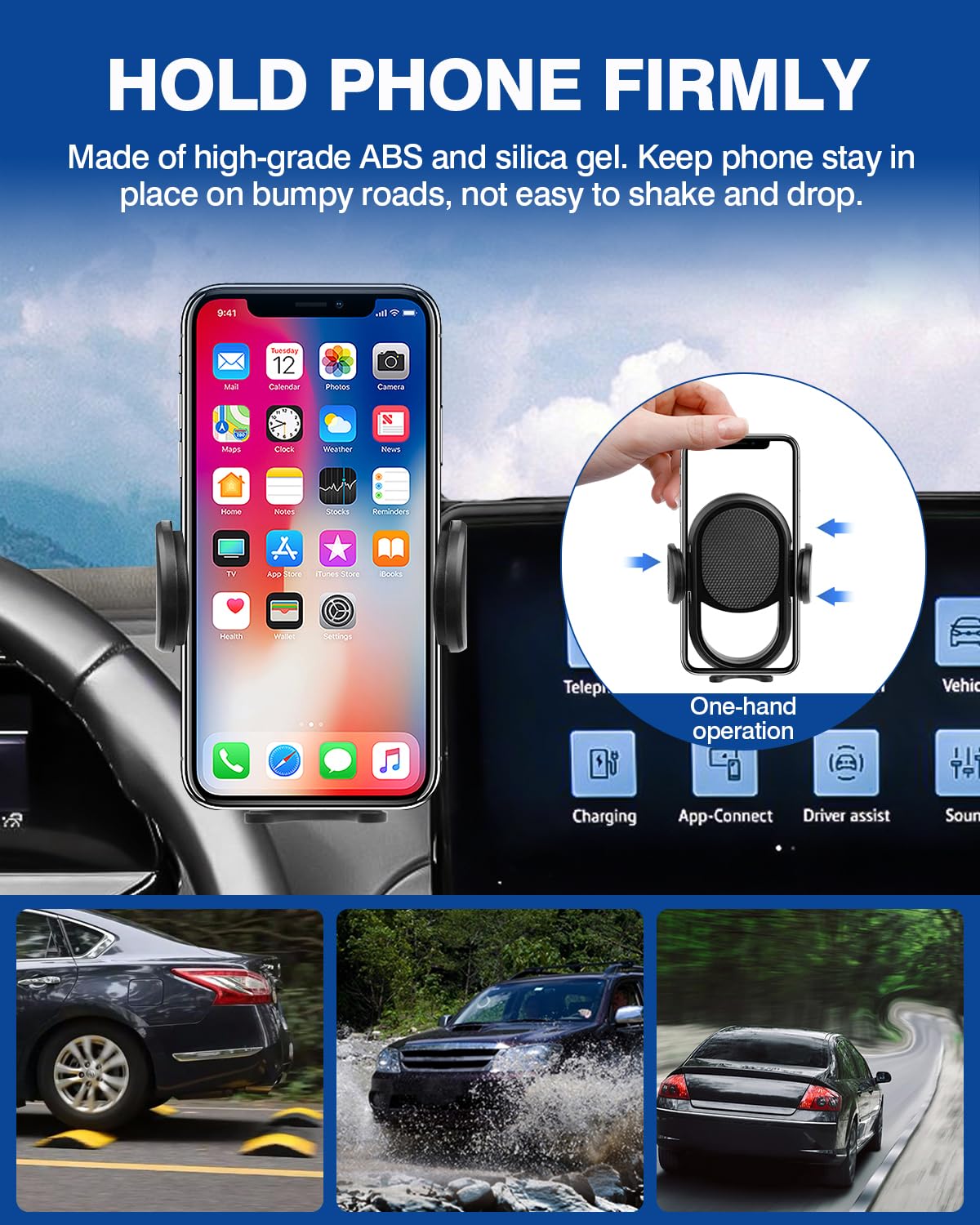 Autorder Car Phone Holder For 2020-2024 Volkswagen Id.4 Vw Id4 Accessories Phone Mount With Dash Organizer 12-Inch Screen Cell P