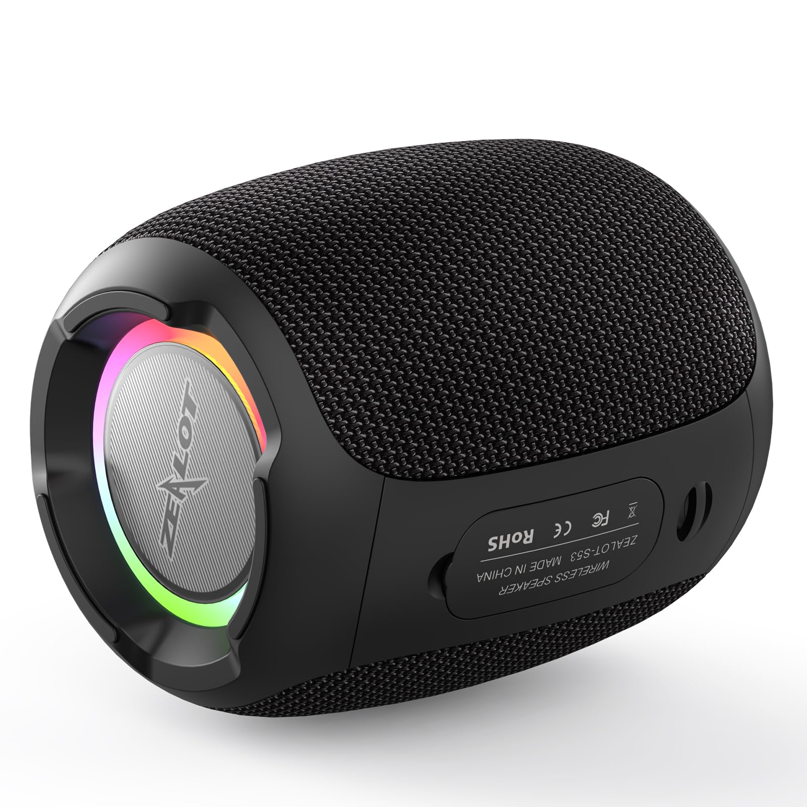 Zealot Bluetooth Speaker, Portable Speaker Bluetooth Wireless, 20W Stereo Sound, Ipx6 Waterproof Speaker With Led Lights, Portable Speake For Shower Party Outdoor Hometravel Hiking