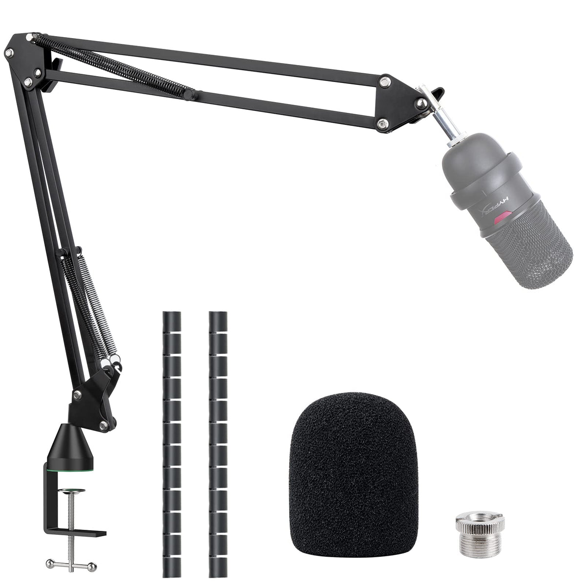 Solocast Boom Arm For Hyperx, Microphone Stand For Hyperx Solocast White   Mic Arm Upgrade C Desk Clamp, 2 Cable Ties, Mic Cover