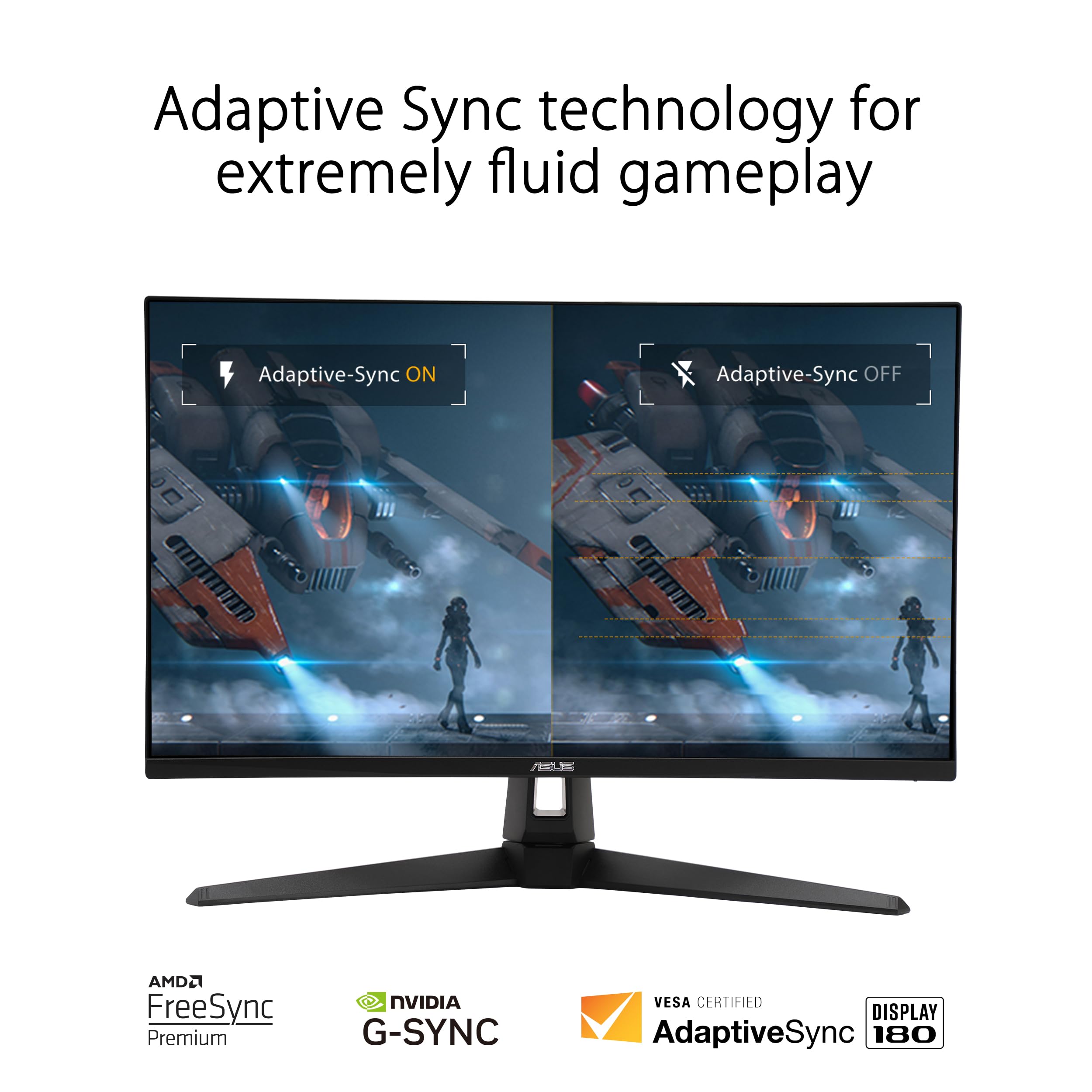 Asus Tuf Gaming 27    1440P Hdr Monitor (Vg27Aq3A) - Qhd (2560 X 1440), 180Hz, 1Ms, Fast Ips, 130% Srgb, Extreme Low Motion Blur