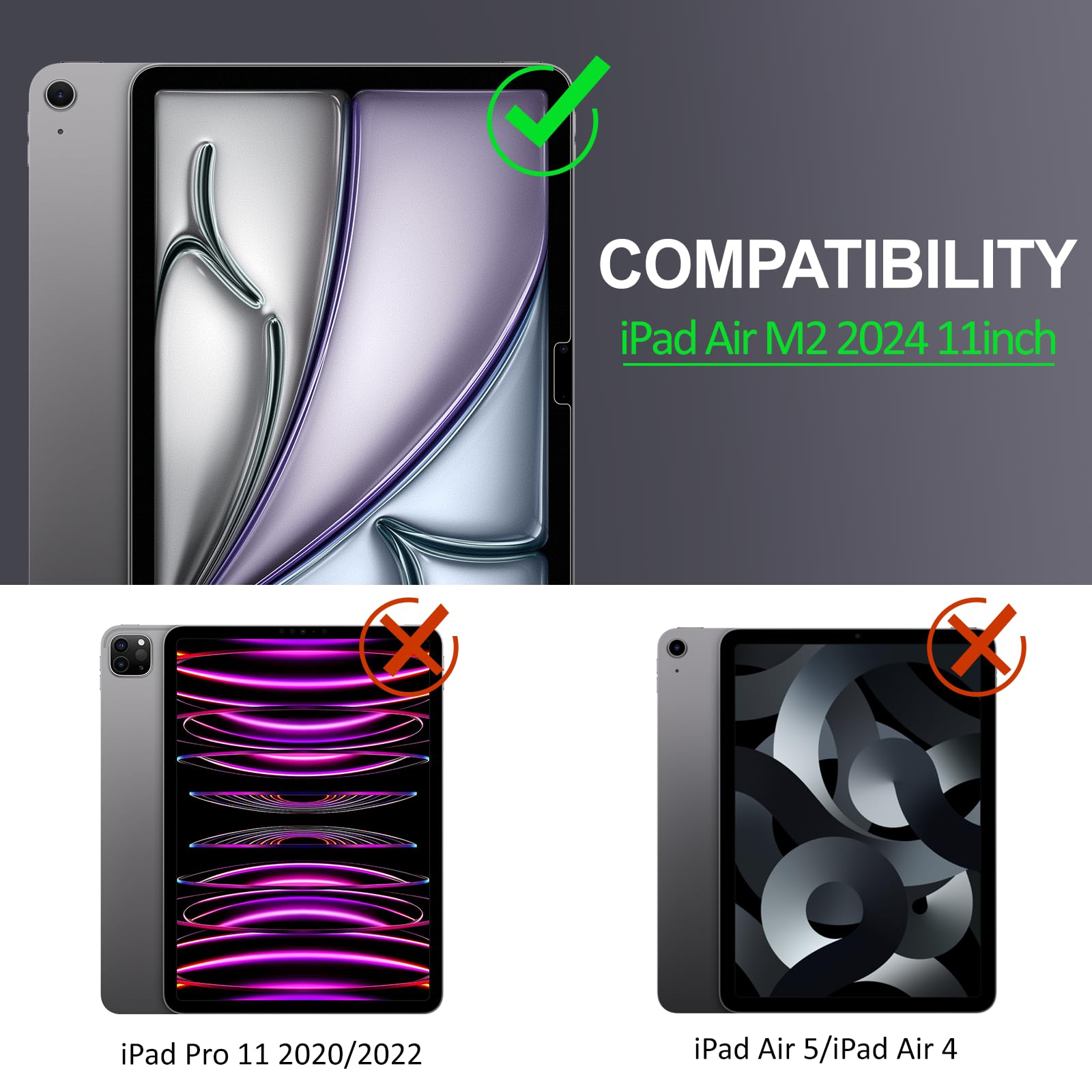 Ambison 2 Pack Matte Glass Screen Protector for iPad Air 11 (M3 2025, M2 2024) - Anti-Glare, Scratch-Resistant, Smooth