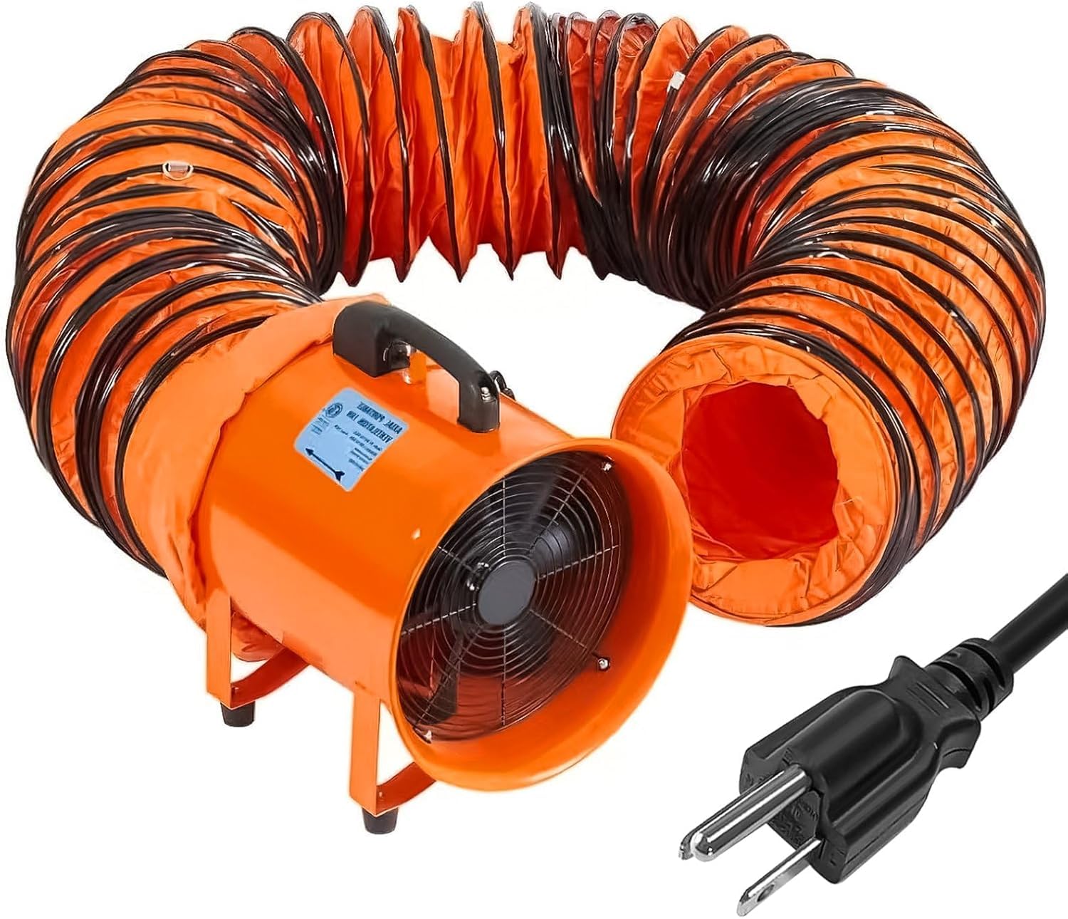 Garvee 12 in Utility Blower Exhaust Fan with 16.4 ft Duct, 3500 CFM Heavy Duty Industrial Blower Ventilation Fan, High Velocity