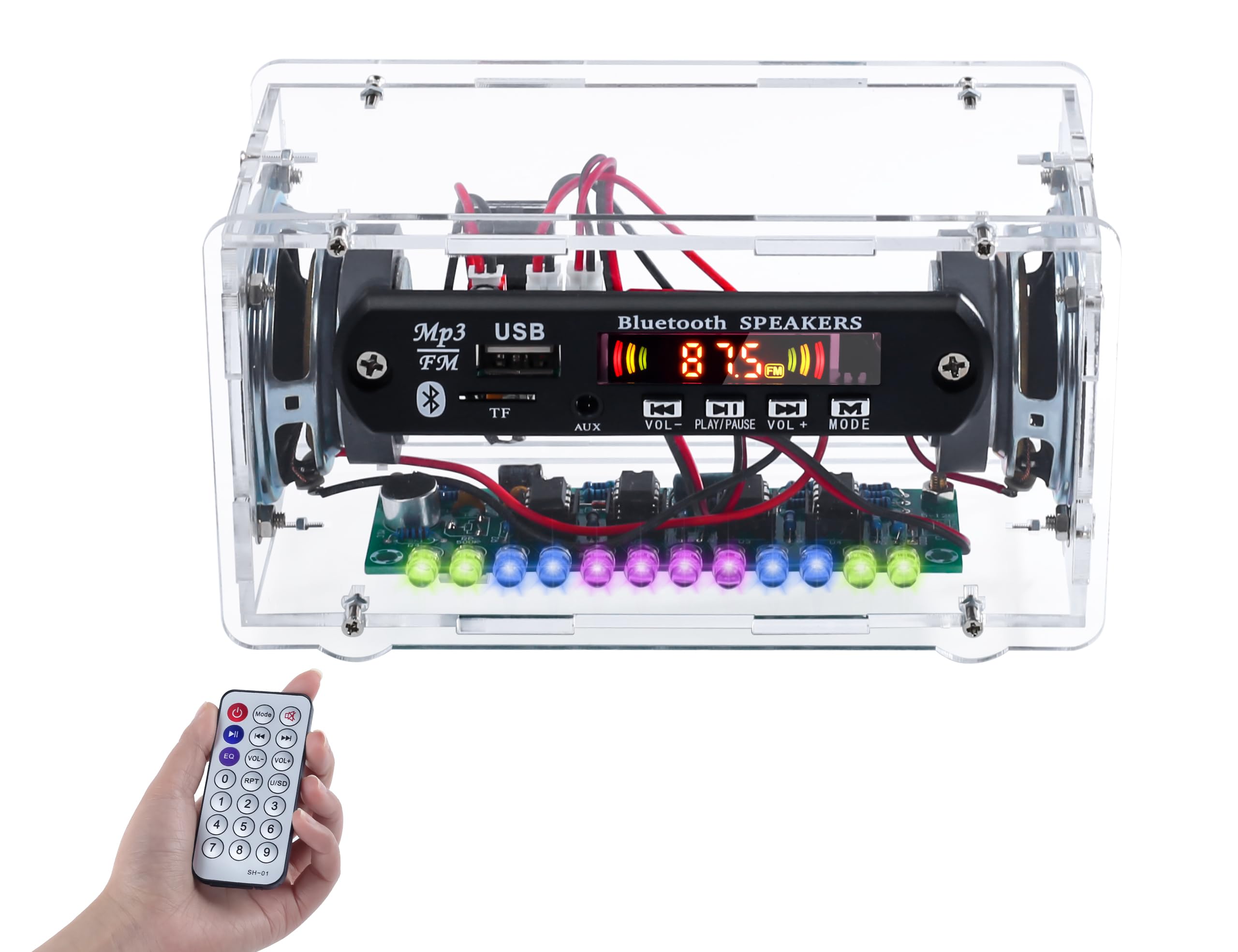 Mioyoow Diy Bluetooth Compatible Speaker Kit With F? Radio, Electronic Soldering Practice Kit Usb Mini Home Sound Amplifier Diy