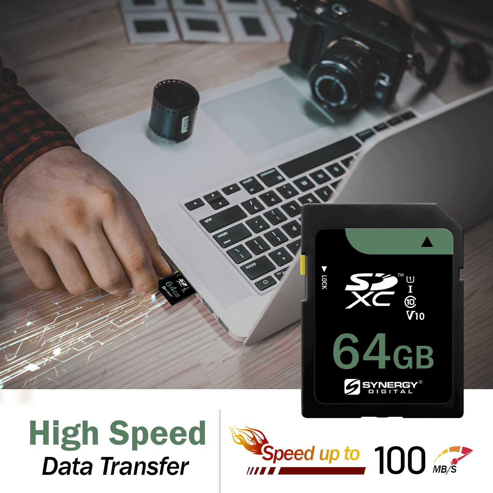 Synergy Digital 64Gb, Sdxc Camera Memory Card, Compatible With Kodak Pixpro Fz45 Digital Camera - Class 10, U1, Uhs-I, 100Mb/S,