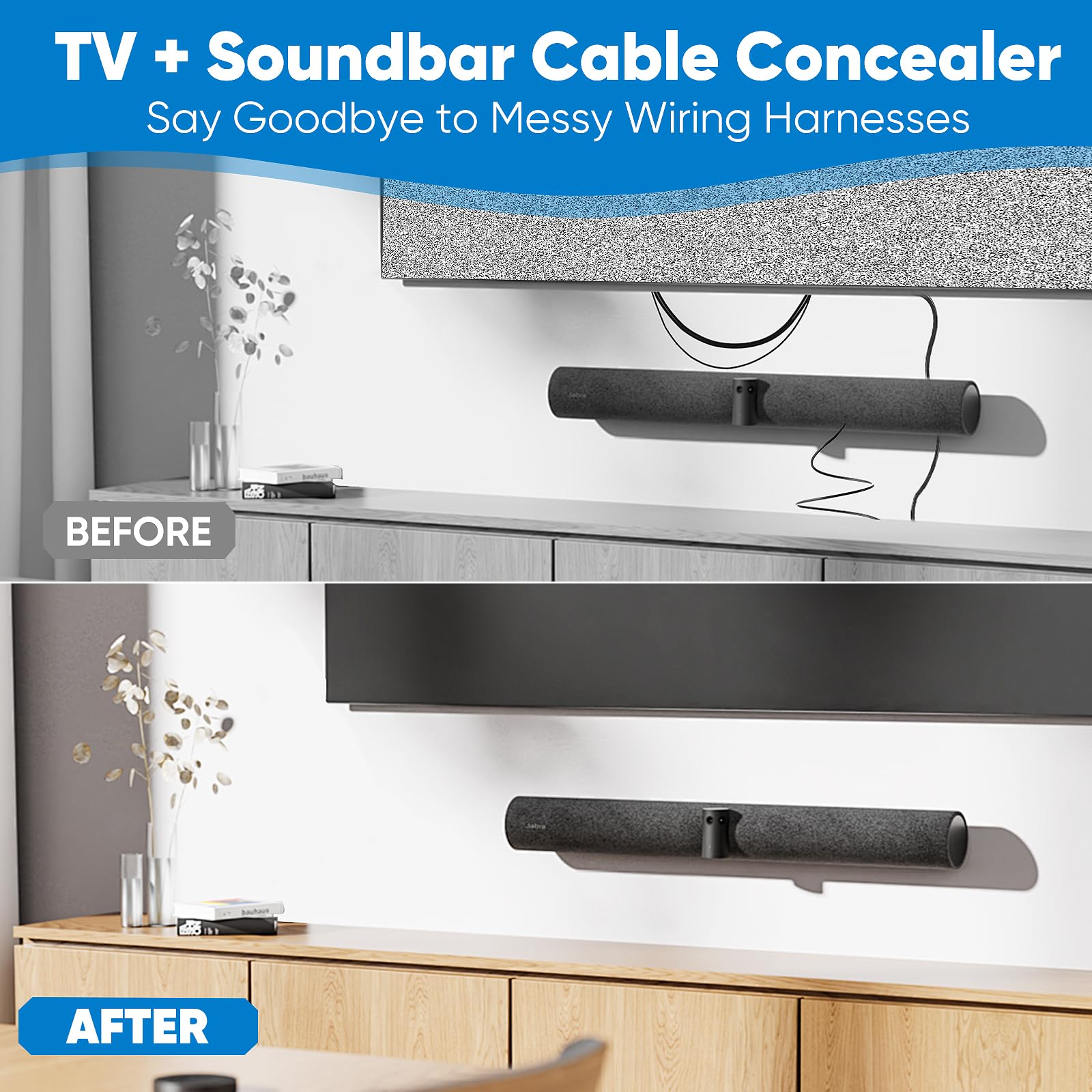 In Wall Cable Management Kit, Cord Hider For Wall Mounted Tv & Soundbar - Includes Power & Low Voltage Cable Management And Circ