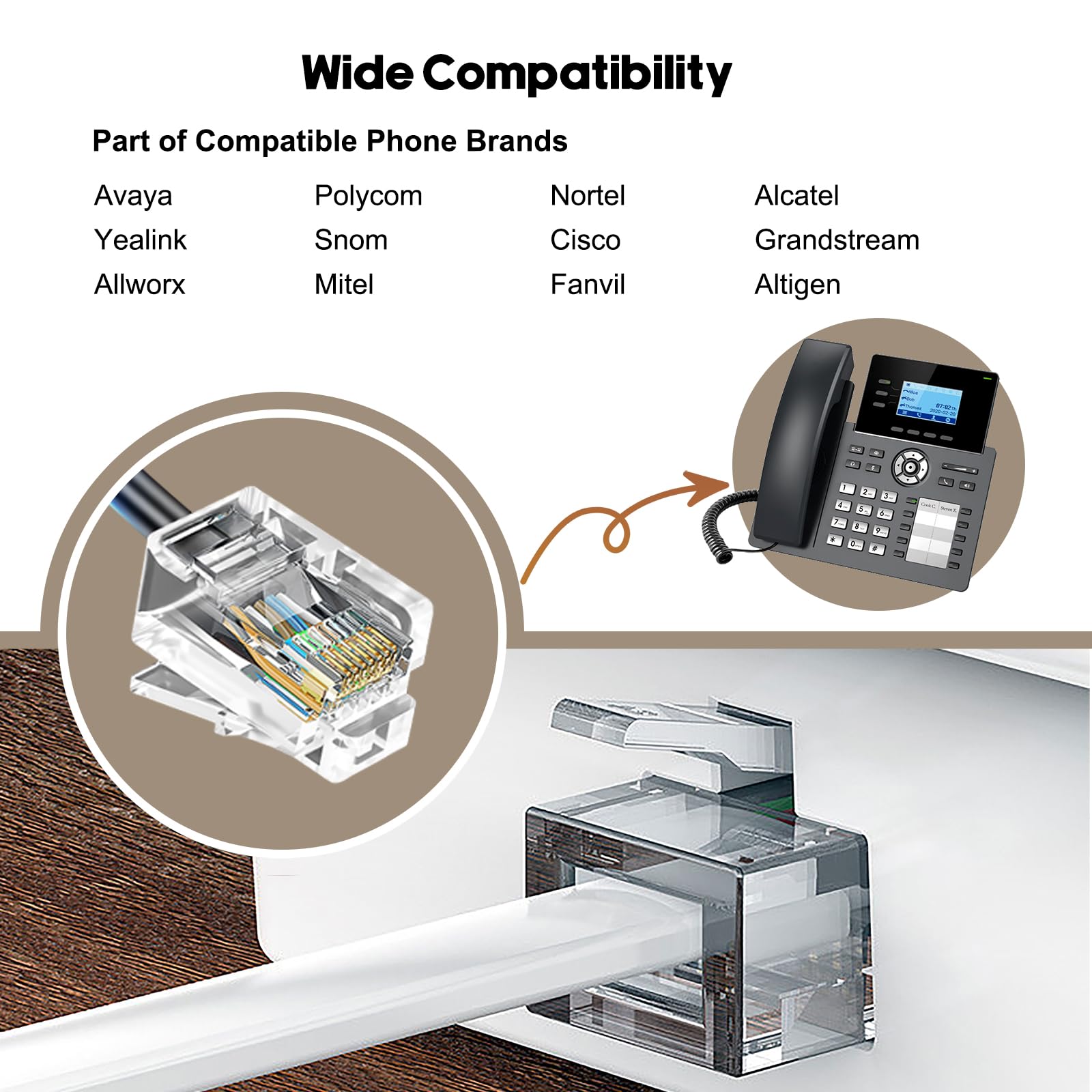 Beebang Telephone Headset With Rj9 Jack For Office Landline Deskphone, With Mic Mute Volume Controller, Binaural Office Phone He