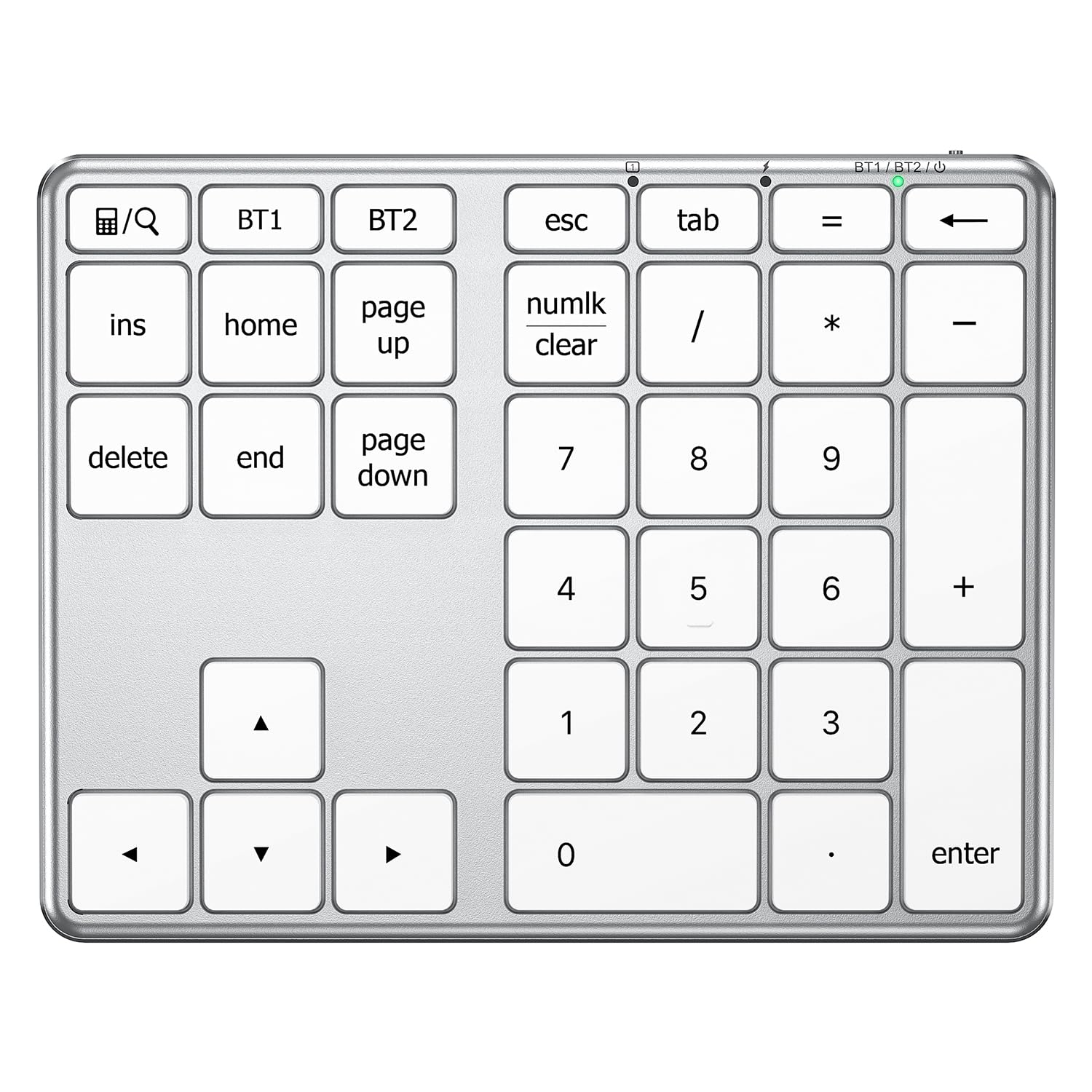 Iclever Number Pad For Laptop, Bluetooth Number Pad, Usb C Charge, Aluminum Build, Multi Device Wireless Number Pad For Data Ent