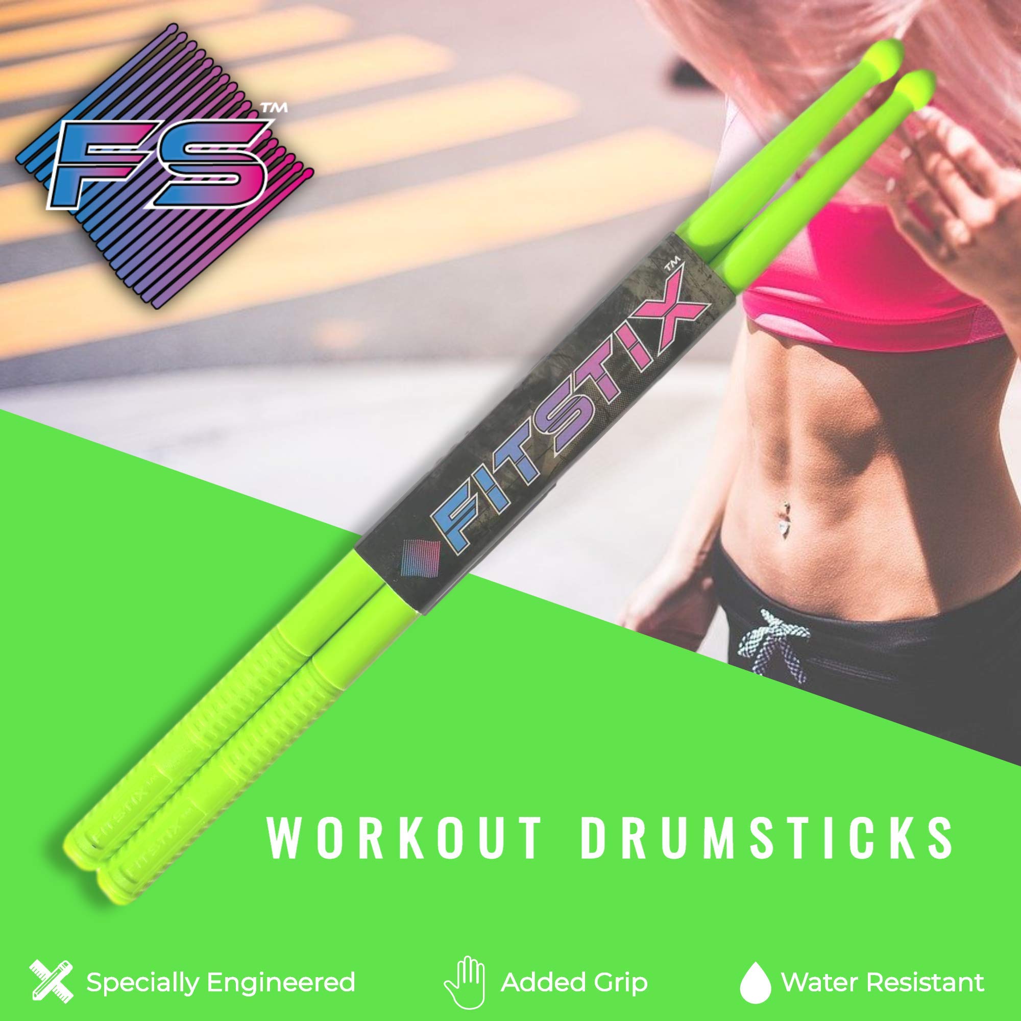 Fitstix Drumsticks For Fitness & Aerobic Workout Classes, Drum Sticks, Strong And Light Weight Design Make A Fun Addition To Any