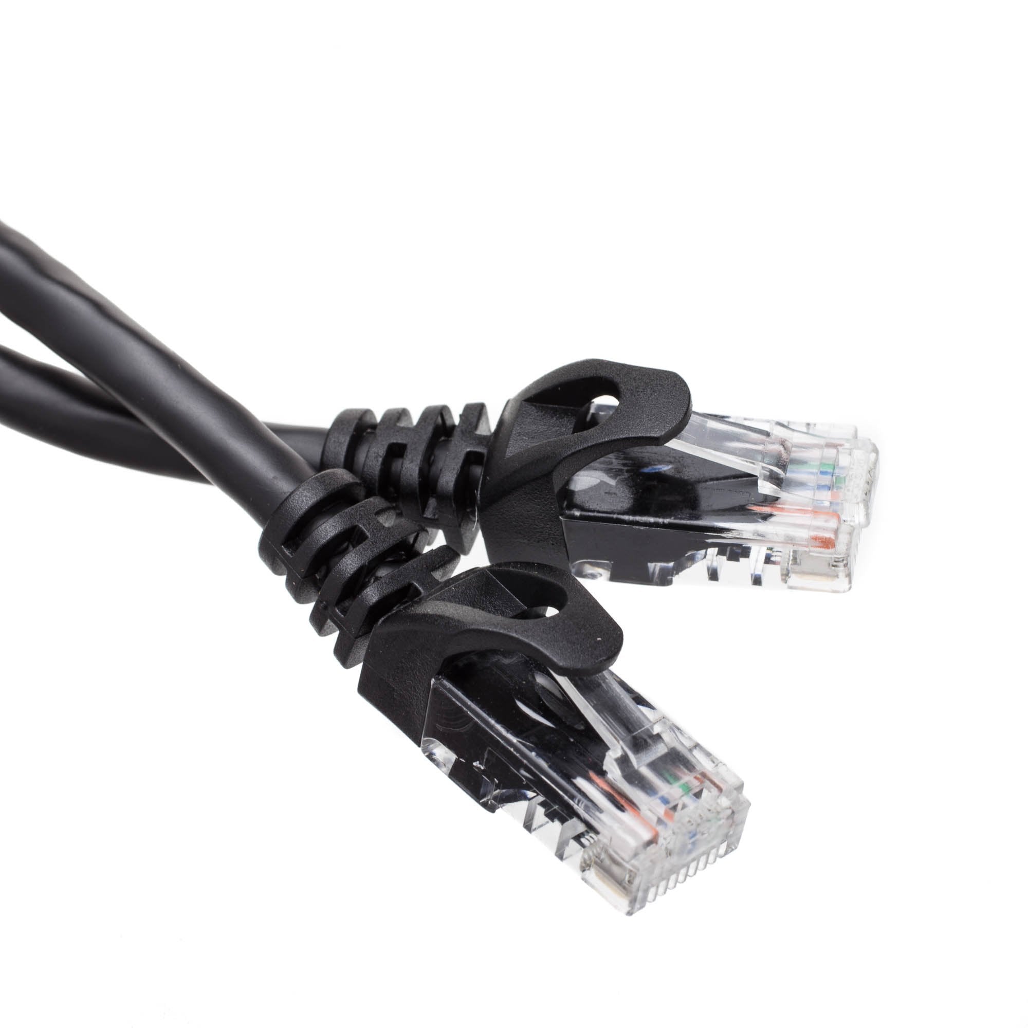 Cat6 Black Copper Ethernet Patch Cable, Finger Boot, Poe Compliant, 6 Inch