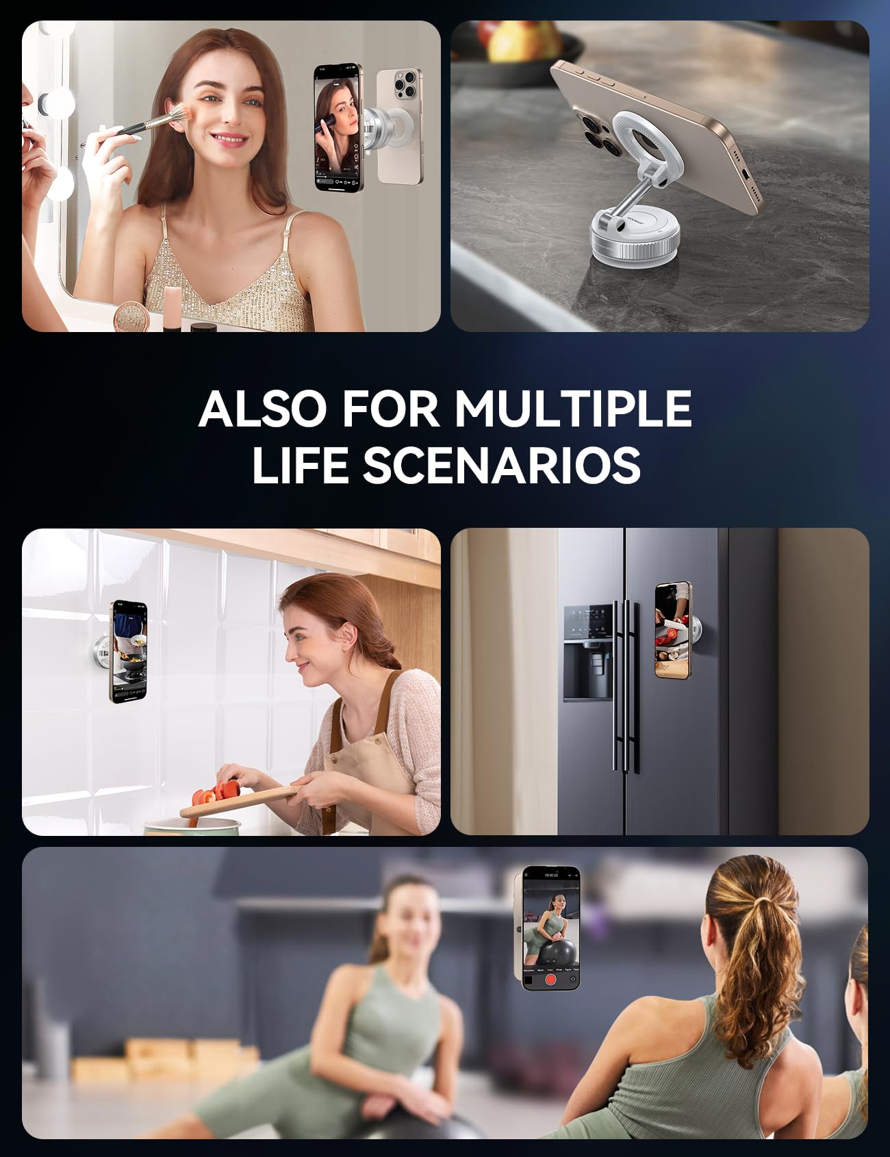 Joyroom Magsafe Suction Cup Phone Mount, Vacuum Magnetic Phone Holder For Car, 360 Metal Strut Magsafe Car Mount For Iphone 16 P