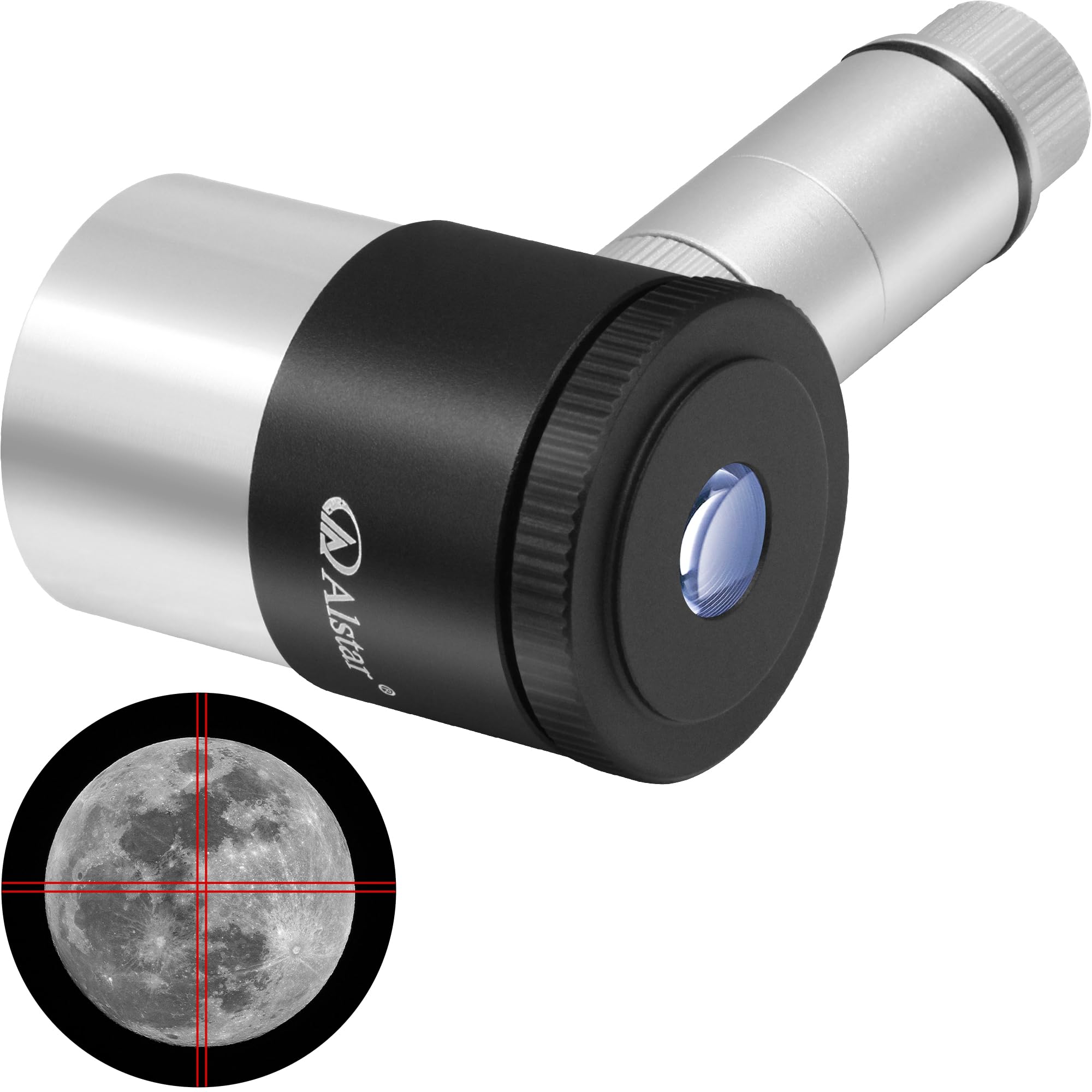 Alstar Illuminated Reticle Plossl Telescope Eyepiece - 12.5mm Crosshair Eyepiece with Adjustable LED Illumination Reticle Focus 