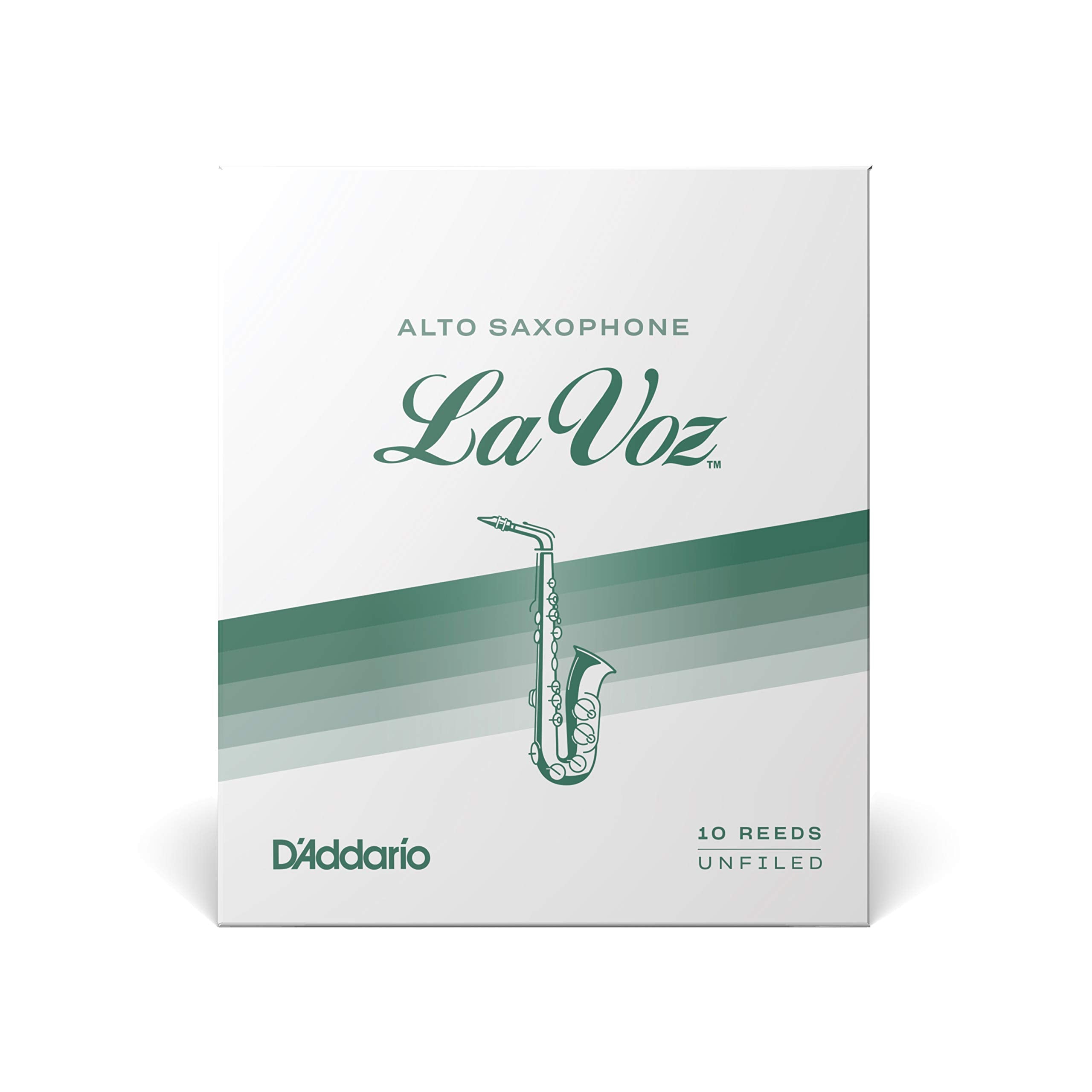 Daddario Woodwinds Rico La Voz Alto Sax Reeds - Alto Saxophone Reeds - Rjc10Ms - Unfiled Cut - Medium-Soft - 10-Pack