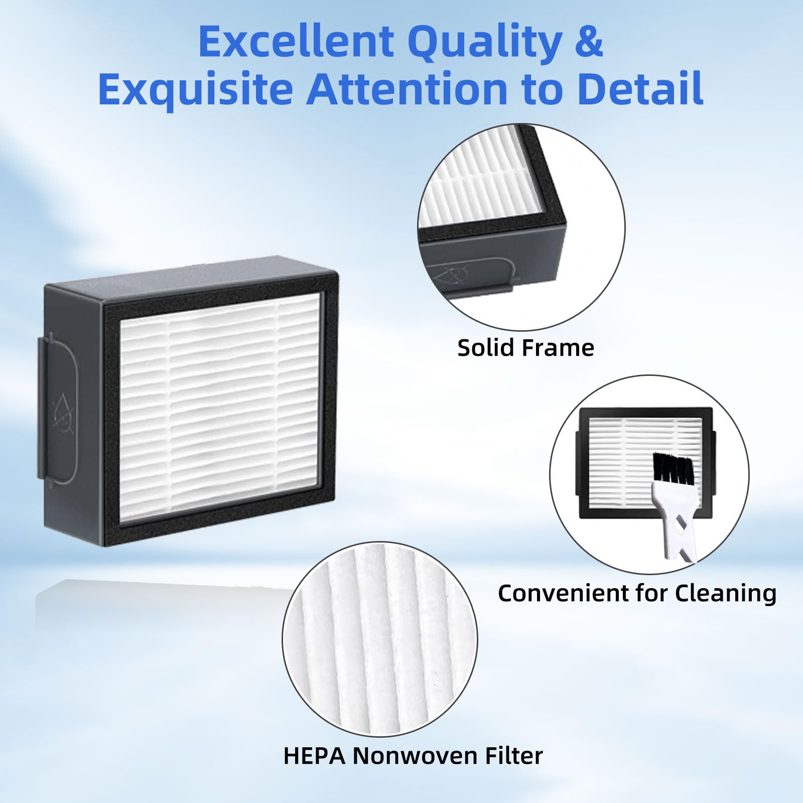 12 Pack High Efficiency Filters Replacement Compatible For Irobot Roomba E, I, J Series I1 I1+ I3 I3+ I4 I5 I5+I6 I6+ I7 I7+ I8