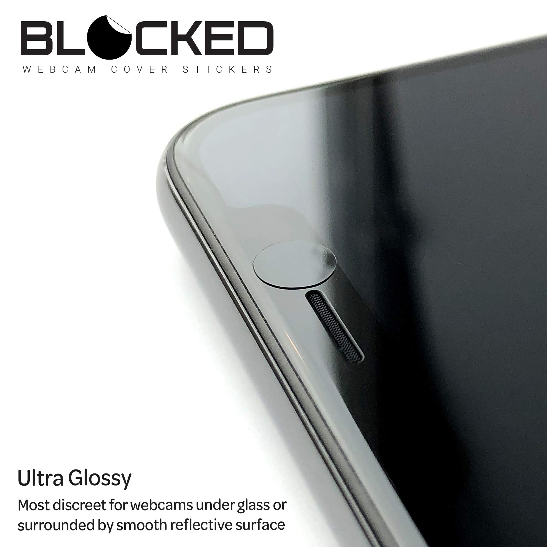 Webcam/Camera Vinyl Covers | 57 Low Tack Reusable Webcam Sticker | 3 Sizes | Black 57 Pack (Ultra Glossy)