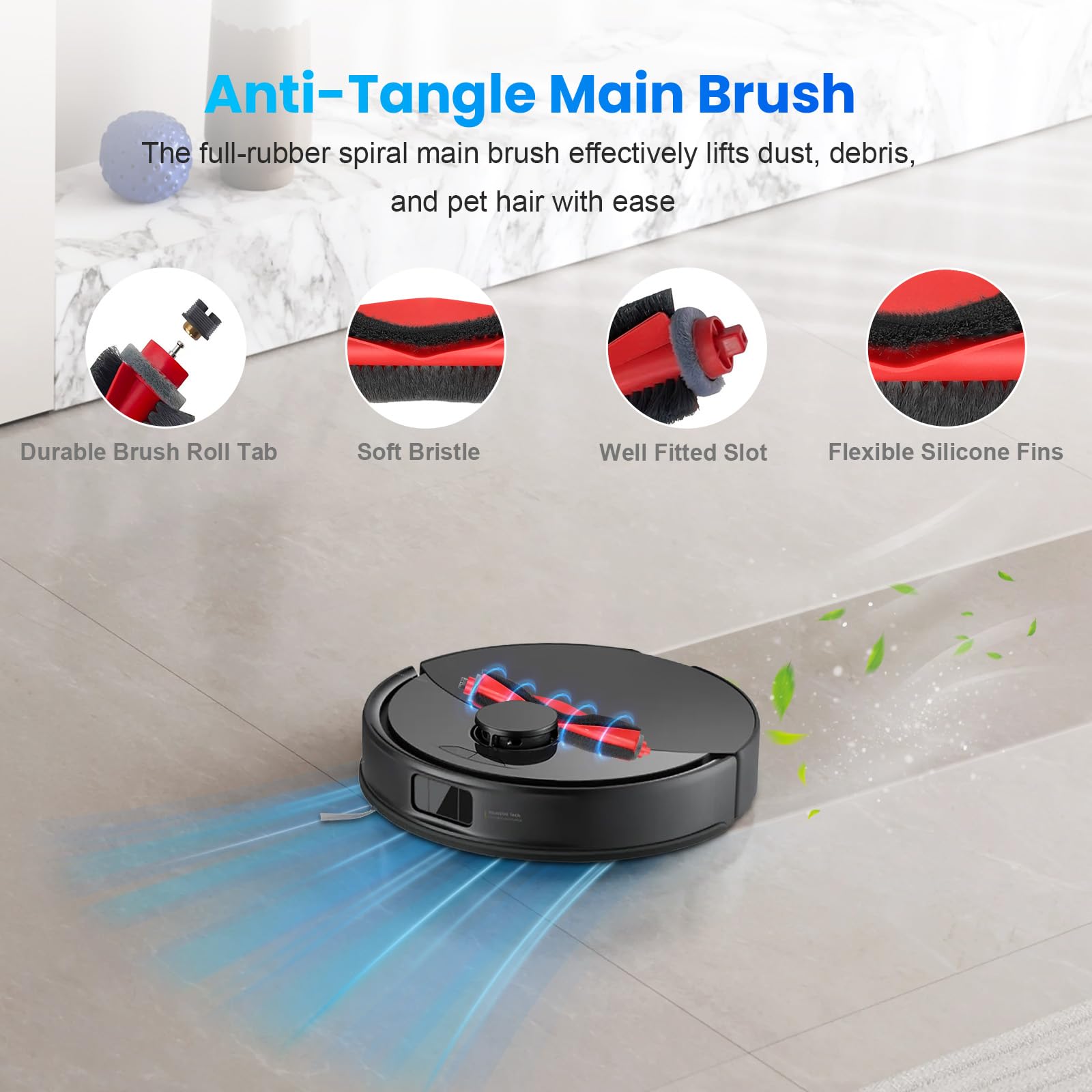 17 Pack Replacement Accessories Kit Compatible With Roborock Q10 S5/Q10 S5+/Q10 X5/Q10 X5+ Robot Vacuum, 2 Main Brush, 6 Side Br