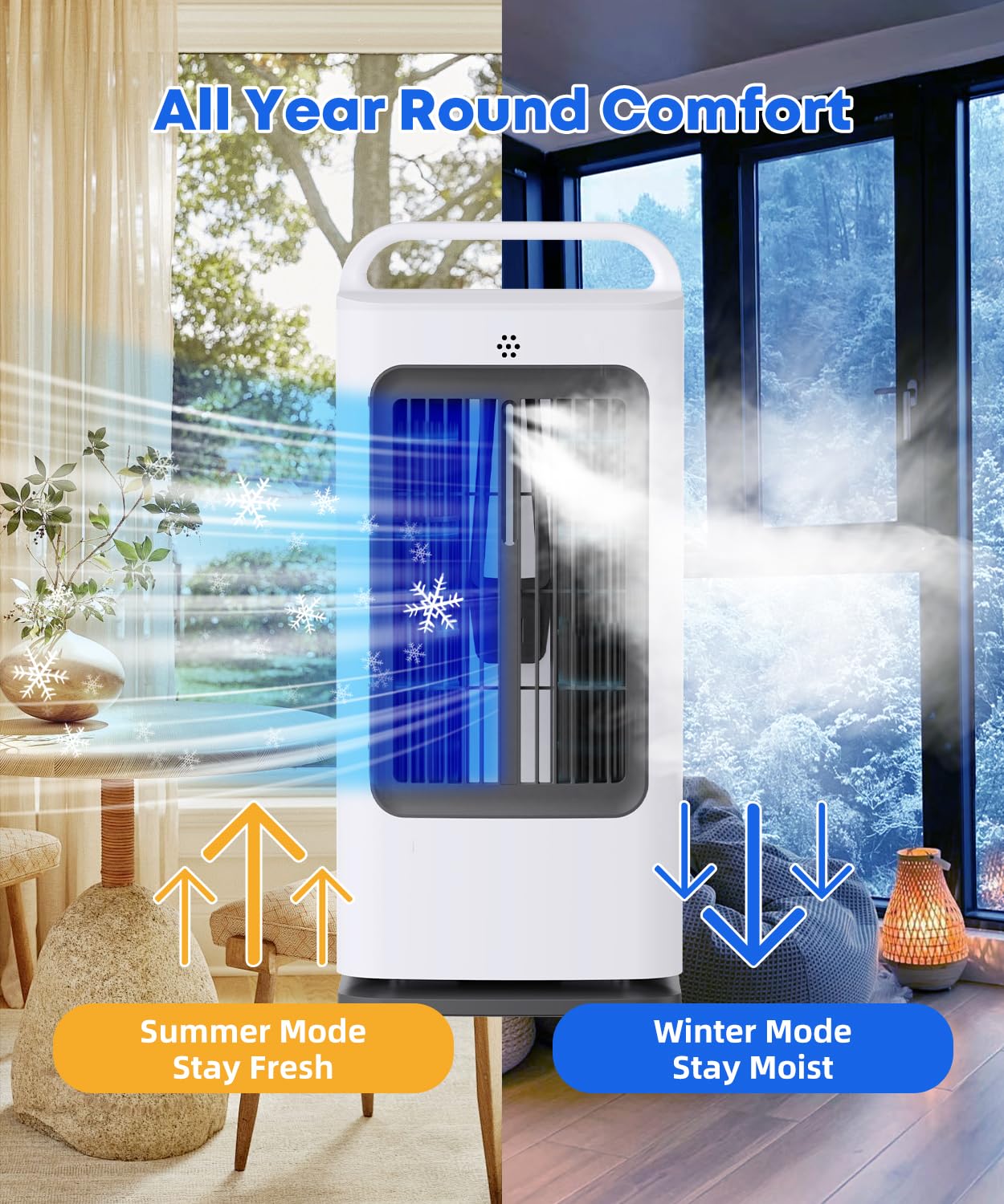 Xamatts Portable Air Conditioners, 1700Ml Evaporative Air Cooler With Remote, 120 Oscillating Mini Air Conditioner Portable With