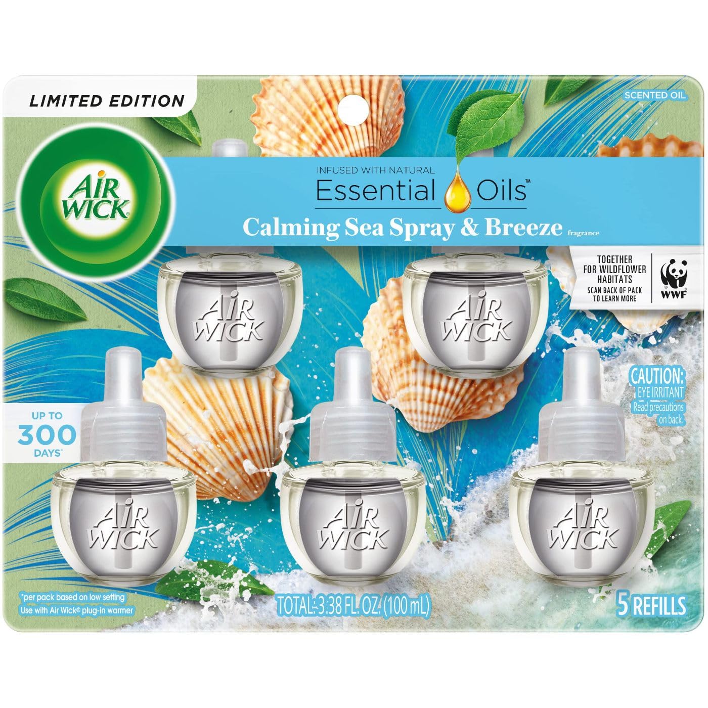 Air Wick Plug In Scented Oil Refill, 5 Ct, Fresh Peach And Sweet Nectar, Air Freshener, Essential Oils, Spring Collection