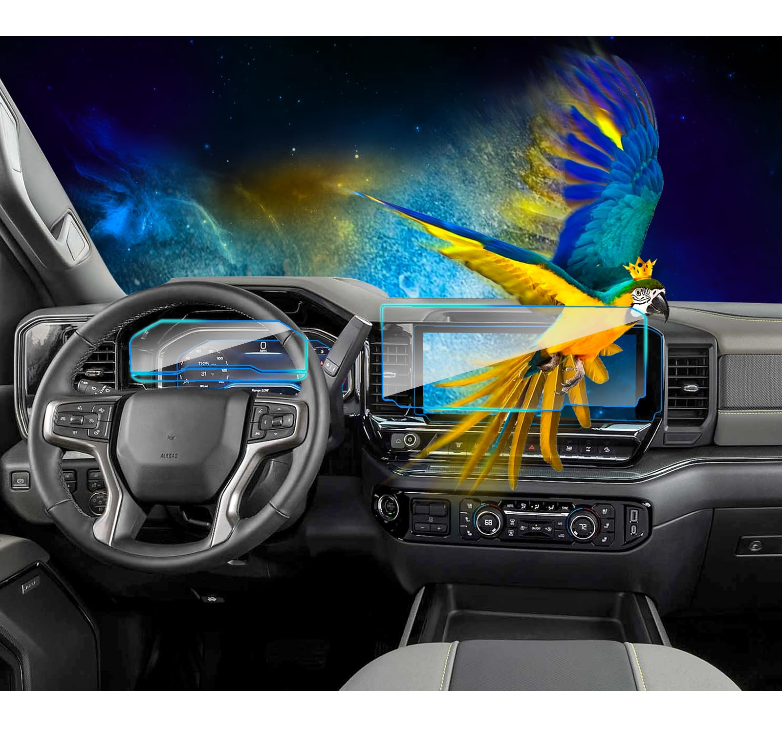 Eueky For 2022 2023 2024 Silverado Sierra 1500 Screen Protector For 2022 2023 2024 Chevrolet Silverado Gmc Sierra 1500 2500 3500