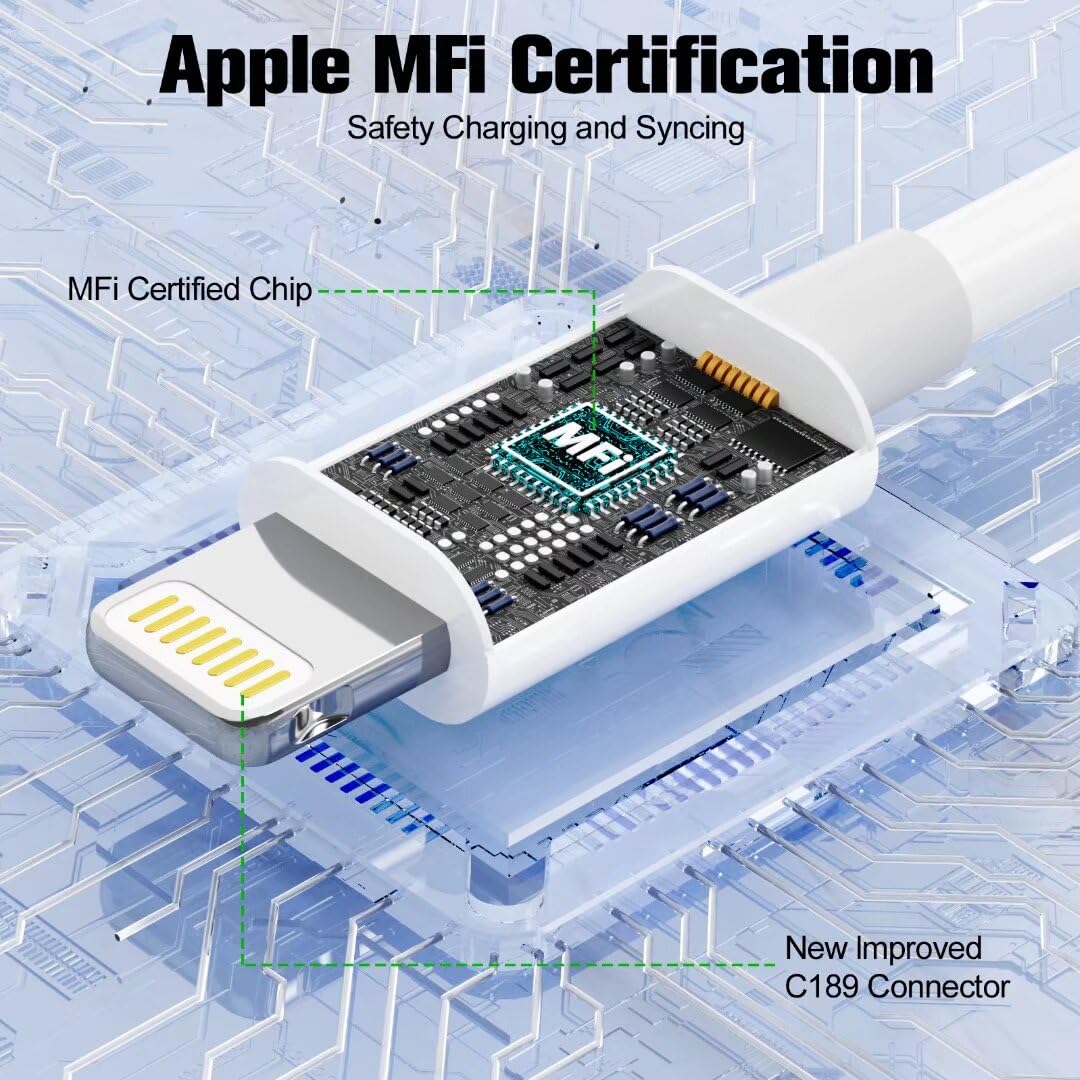 3 Pack Apple Mfi Certified Charger Cable 3Ft, Lightning To Usb Cable 2.4A Fast Charging,Iphone Chargning Cables For Iphone 13/12