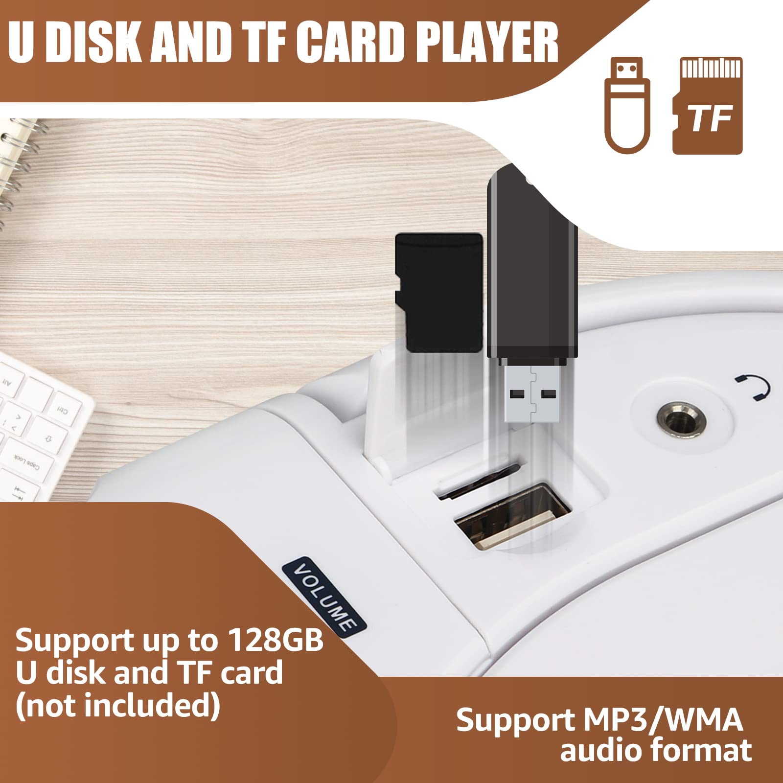 Retekess Tr621 Cd And Cassette Player Combo, Portable Boombox Am Fm Radio, Tape Recording, Stereo Sound With Remote Control, Usb