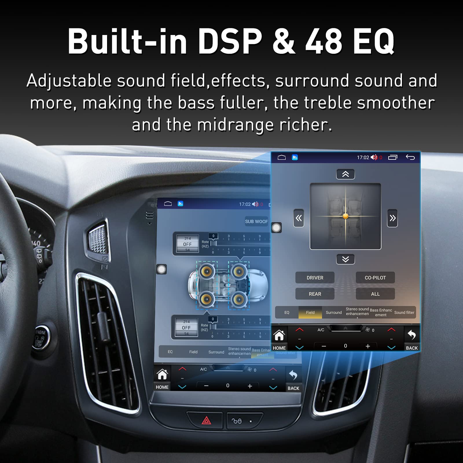 Ford Focus Car Stereo Radio 2012 2018 With Carplay/Android Auto, 10.4 Inch Ips Touch Screen Android 11 Car Radio With Gps Naviga