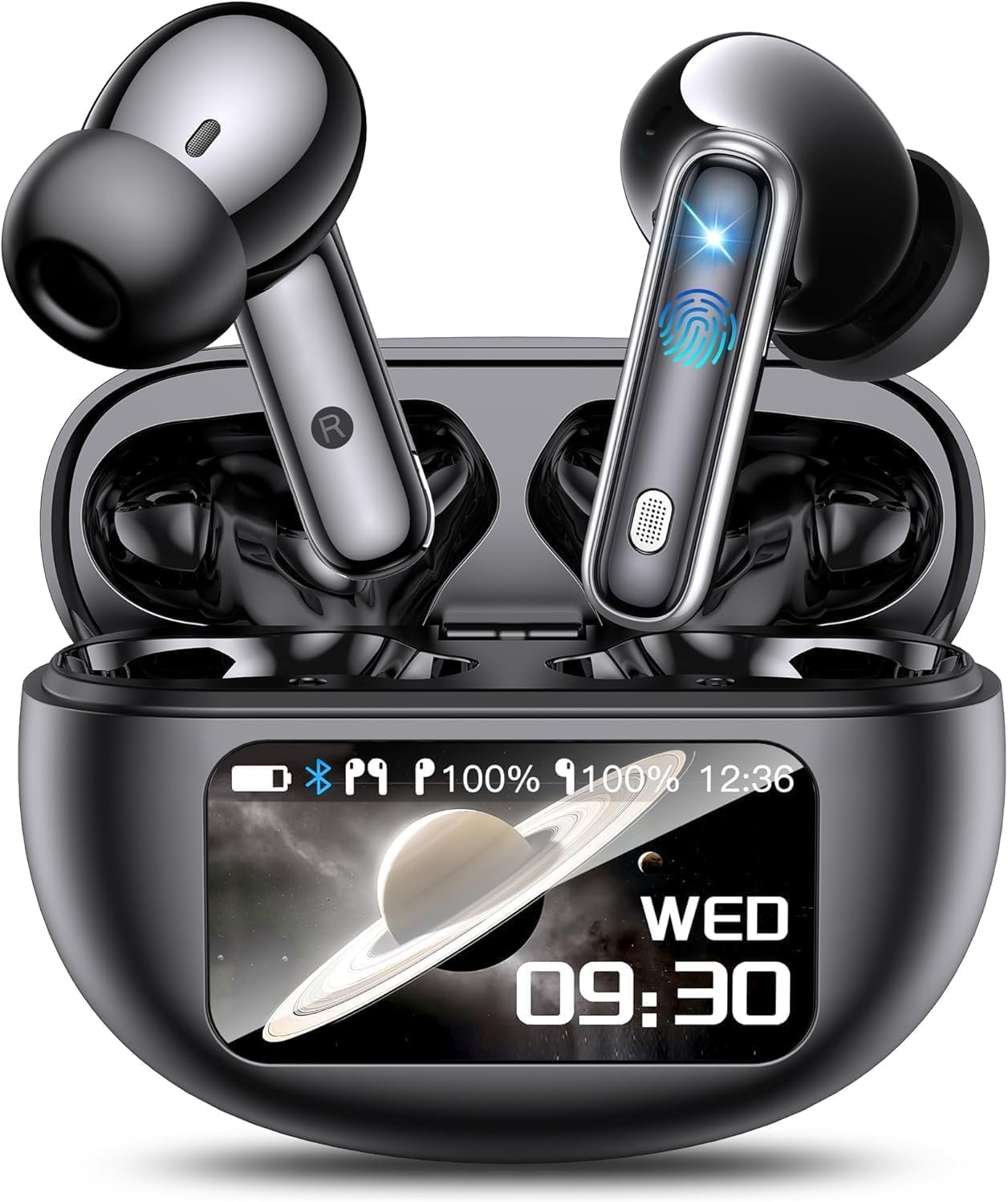 AI Translation Earbuds Real Time, Multifunctional Touch Screen Translator for 144 Languages & Accents Audifonos Traductores Ingl