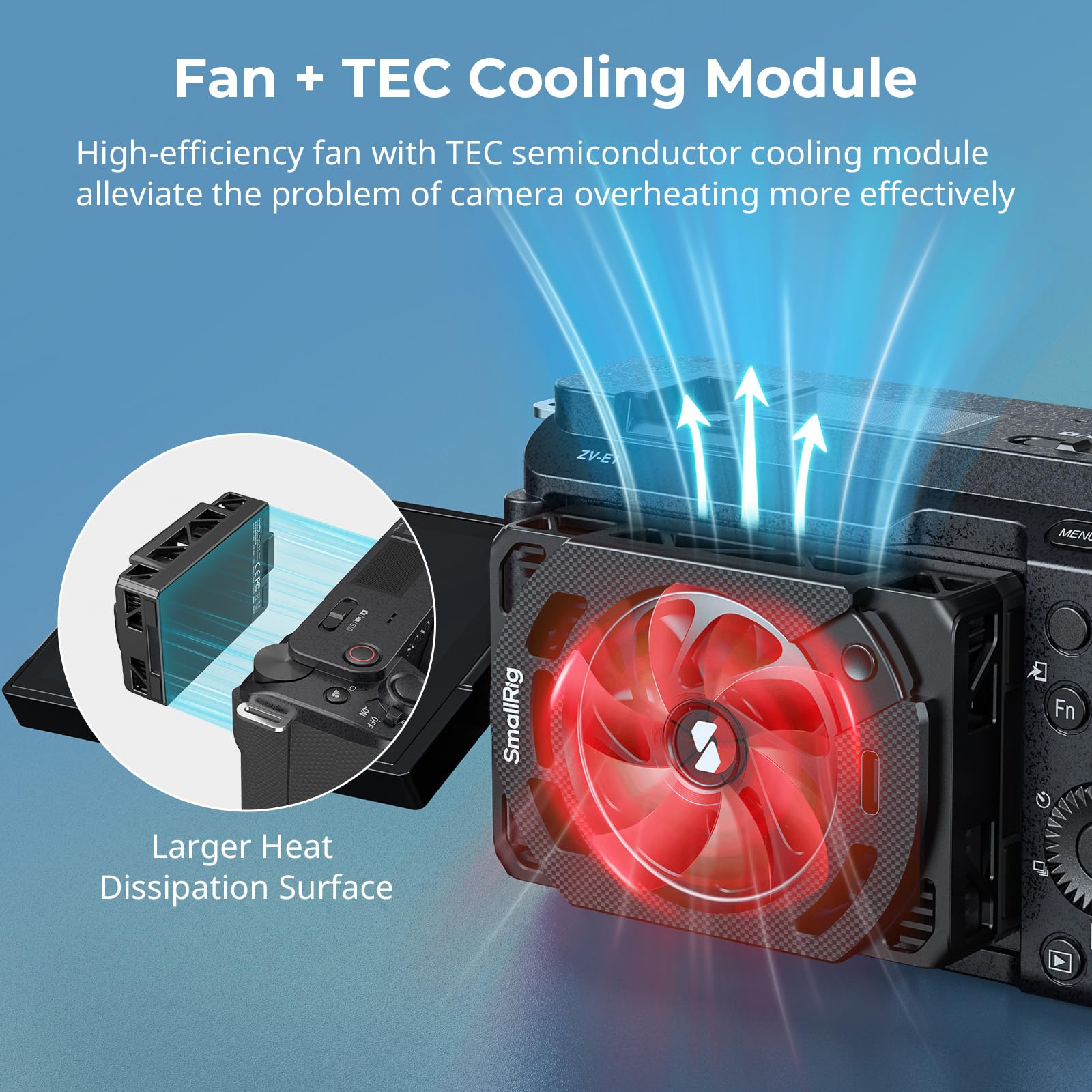 Smallrig Tec Camera Cooling Fan For Sony Mirrorless Camera, External Camera Cooling System With Tec Cooling Module For Sony Zv E