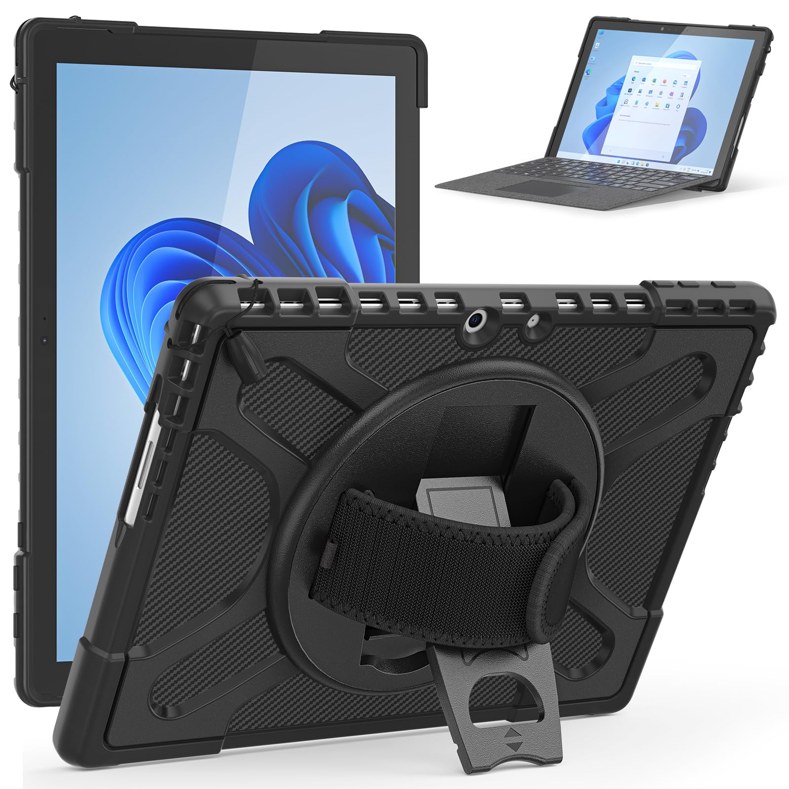 Rantice Compatible With Microsoft Surface Pro 9/10/11 Case 13 Inch, Heavy Duty Rugged Shockproof Drop Protection Case With 360 R