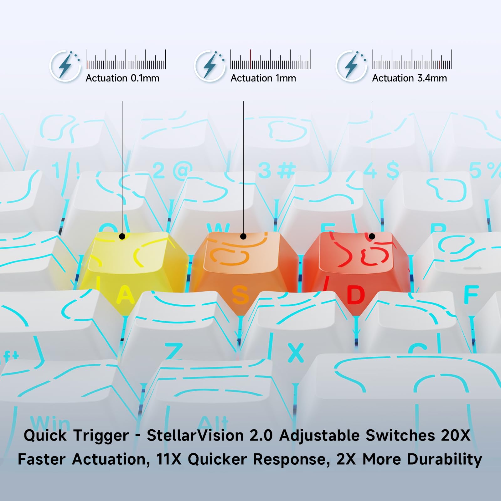 Mchose Ace 68 60% Mechanical Gaming Keyboard Wired Rapid Trigger Hall Effect Keyboard Magnetic Switch Hyper-Fast Adjustable Actu