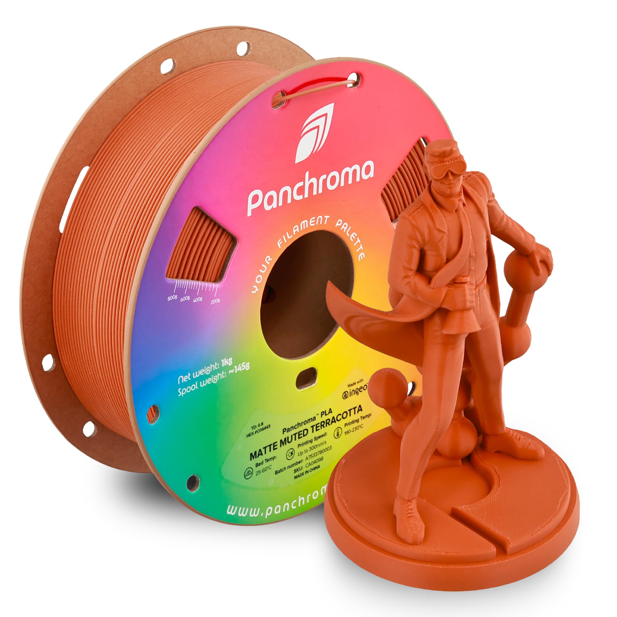 Polymaker Panchroma Matte PLA Filament, Muted Terracotta 1.75mm 1kg 3D Printing Filament, Formerly Polyterra Matte, Fits Most FD