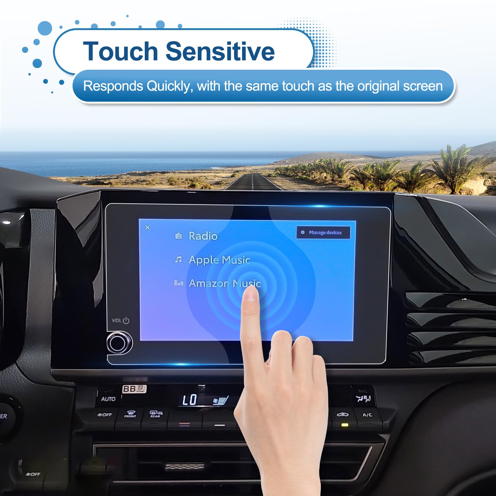 Coleya 2025 Camry Screen Protector For Toyota Camry (Le/Se) 8 Inch Touch Screen, 9H Tempered Glass 2025 Camry Accessories 8 In.