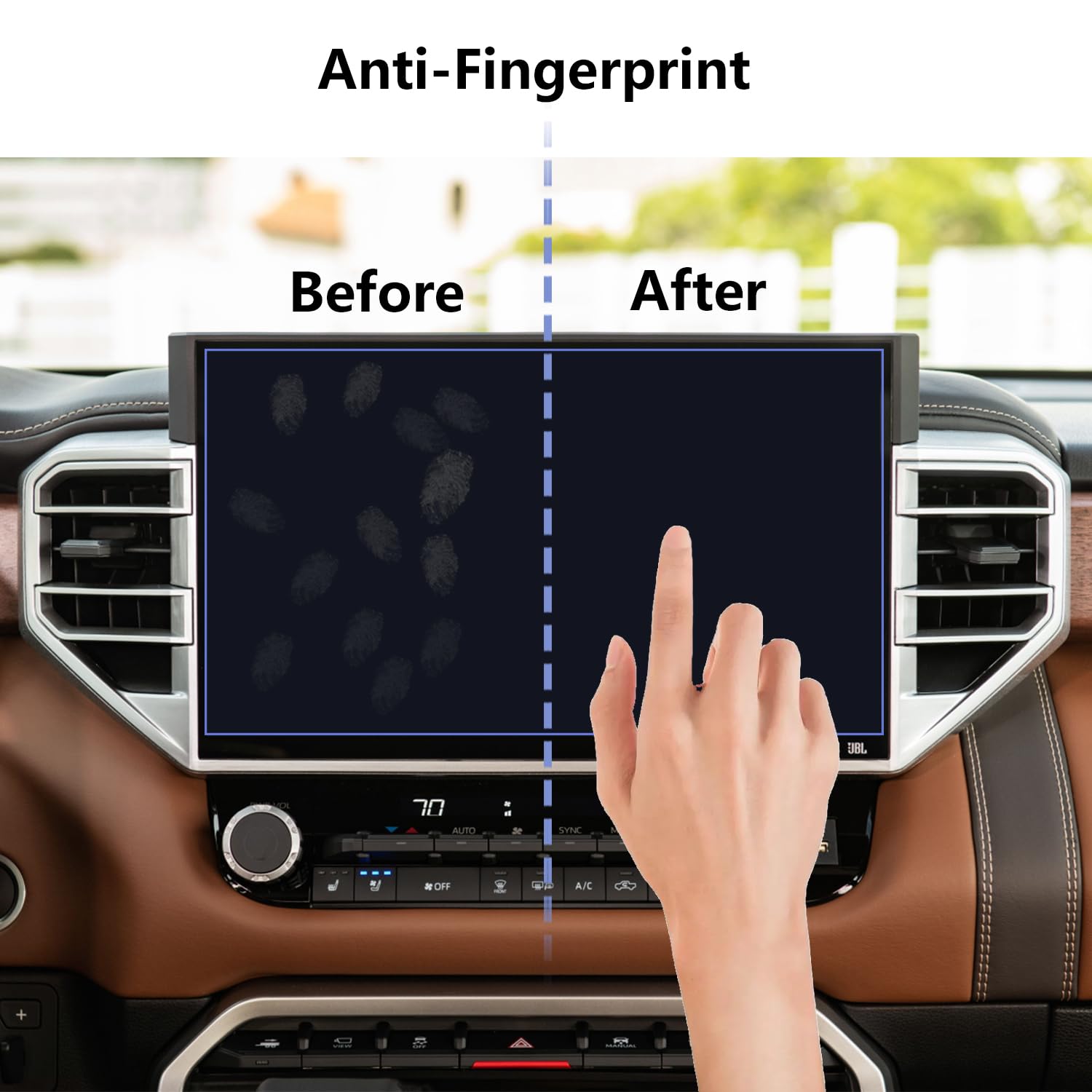 Azzigo Tempered Glass Screen Protector For 2024 2023 2022 Toyota Tundra & 2024 2023 Sequoia 14 Inch Navigation Touchscreen Matte