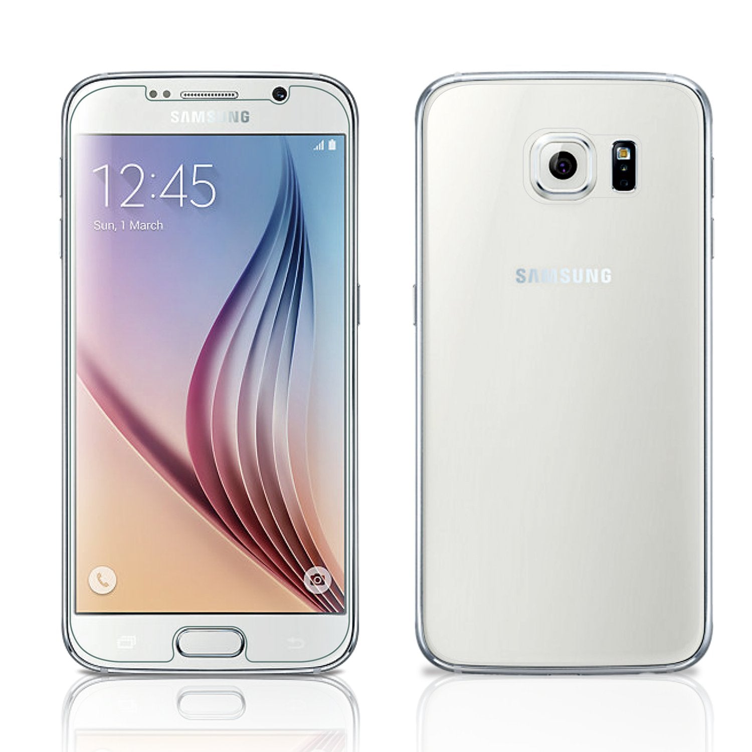 Amfilm Glass Screen Protector For Galaxy S6, Tempered Glass, With Complimentary Pet Back Film