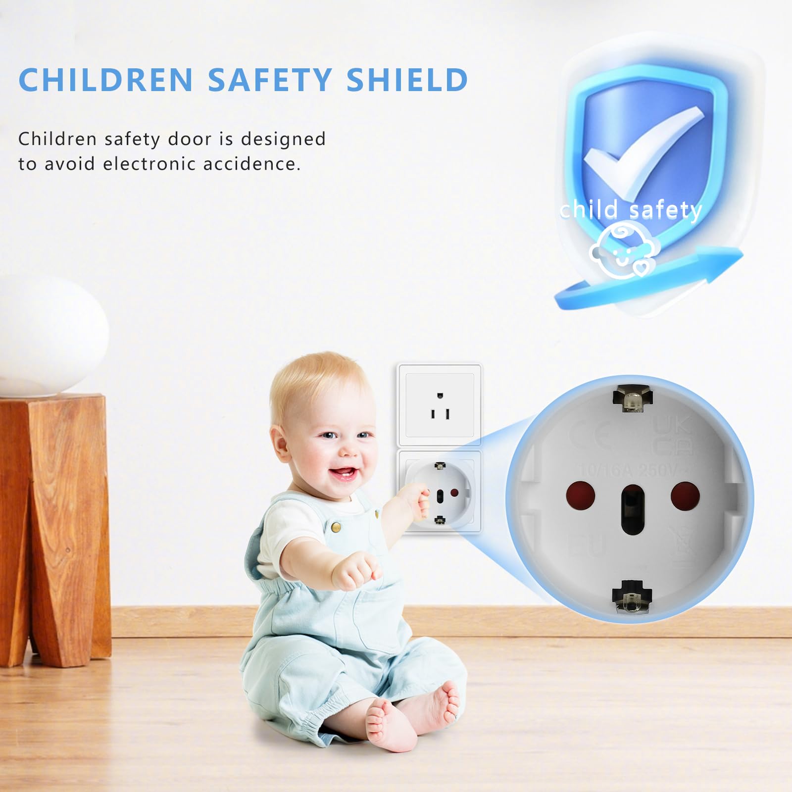 Europe To Us Plug Adapter, Ofoaeea 2 Pack European To Usa Plug Adapter, Eu To Us Plug Adapter, Europe To Usa Travel Converter Fo