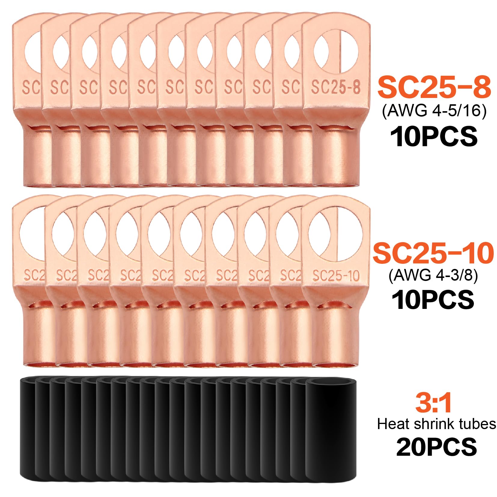 4 Gauge Wire (25Ft Each   Red/Black) Copper Clad Aluminum Cca   Primary Automotive Wire,Car Amplifier Power & Ground Cable, 20Pc