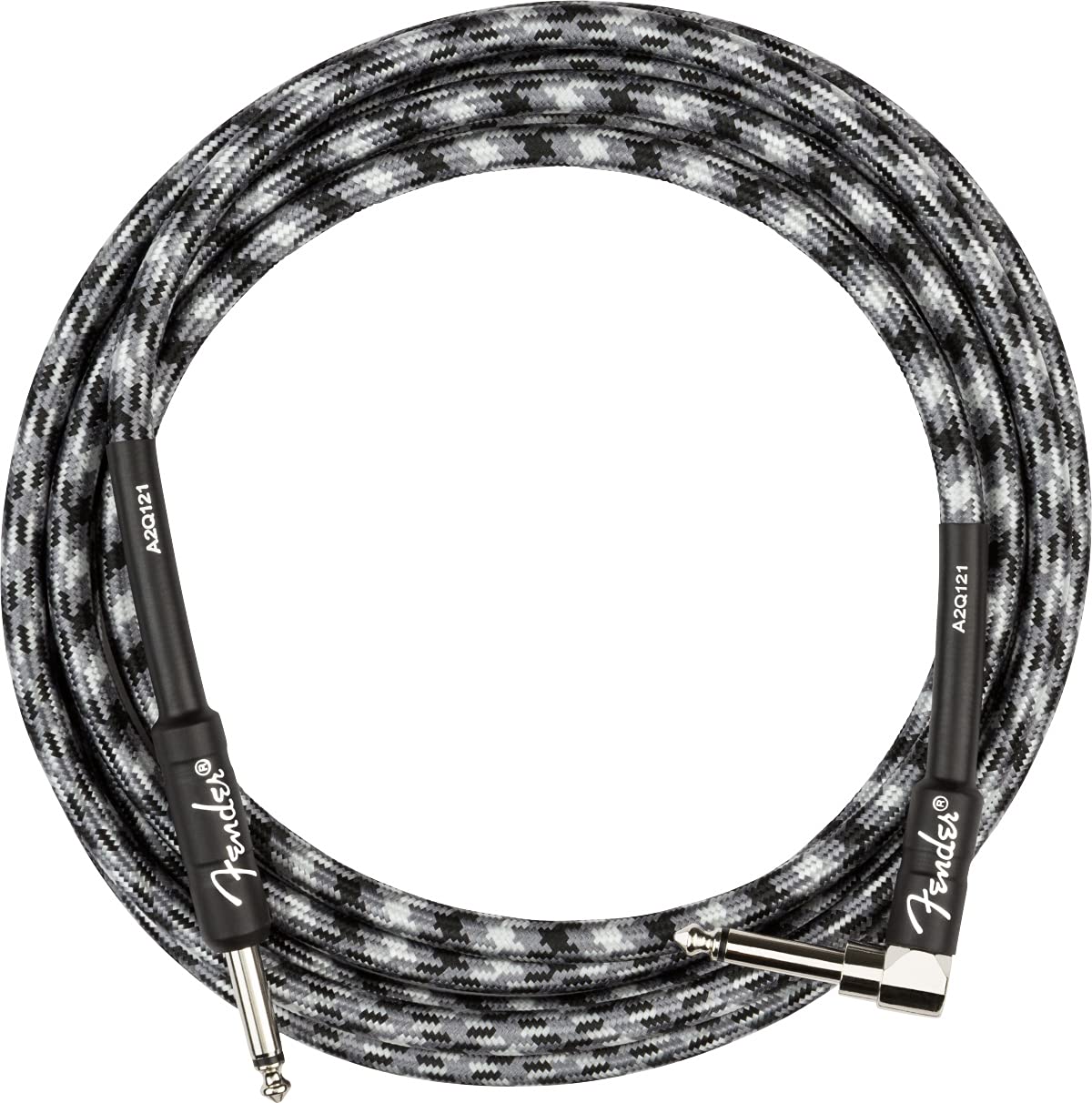 Fender 25 Foot Deluxe Instrument Cable, Straight Straight, Black Tweed   1 Pack