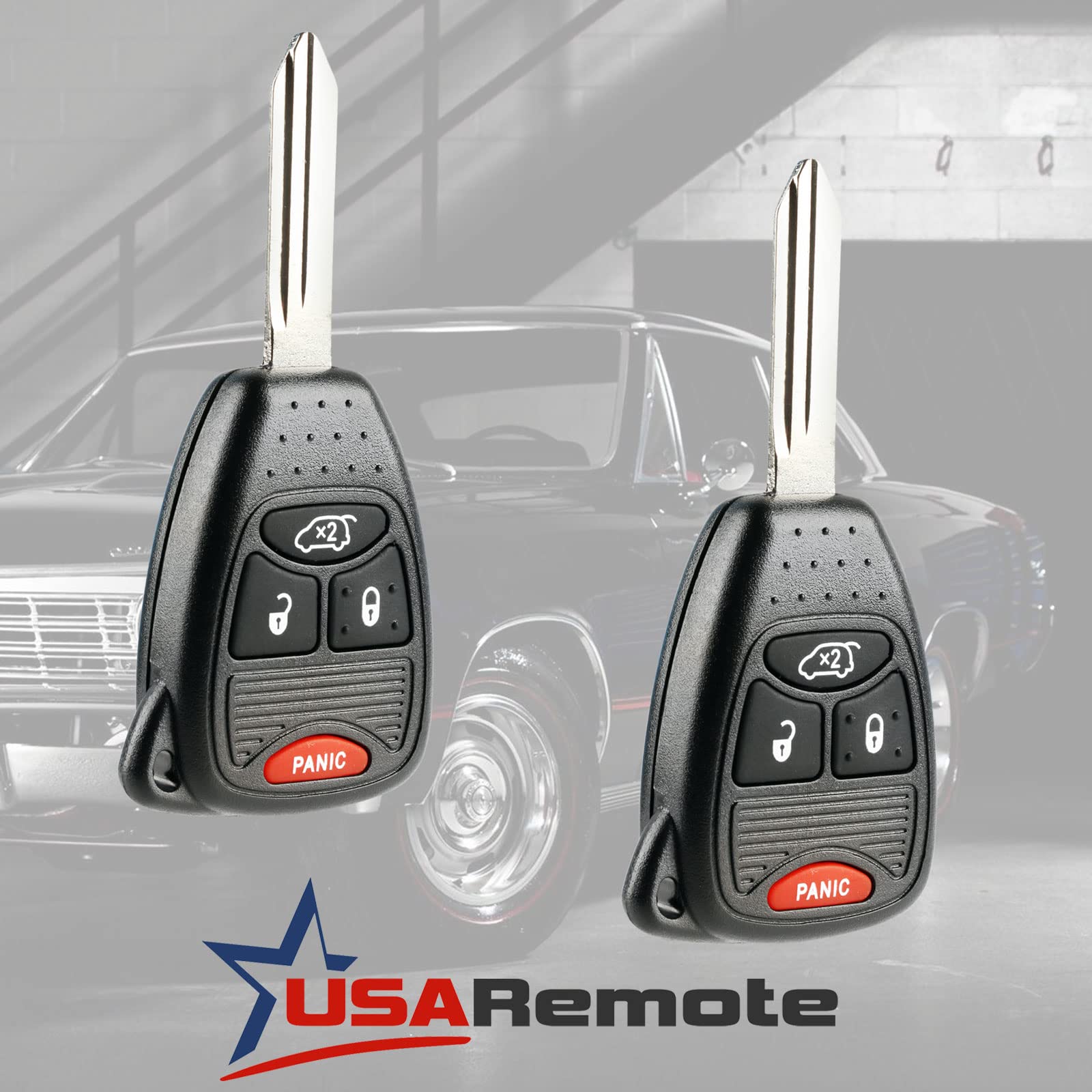 Car Key Fob Keyless Entry Remote Fits 2004 2008 Chrysler Pacifica / 2005 2007 Jeep Liberty (M3N5Wy72Xx 4 Btn, Set Of 2)