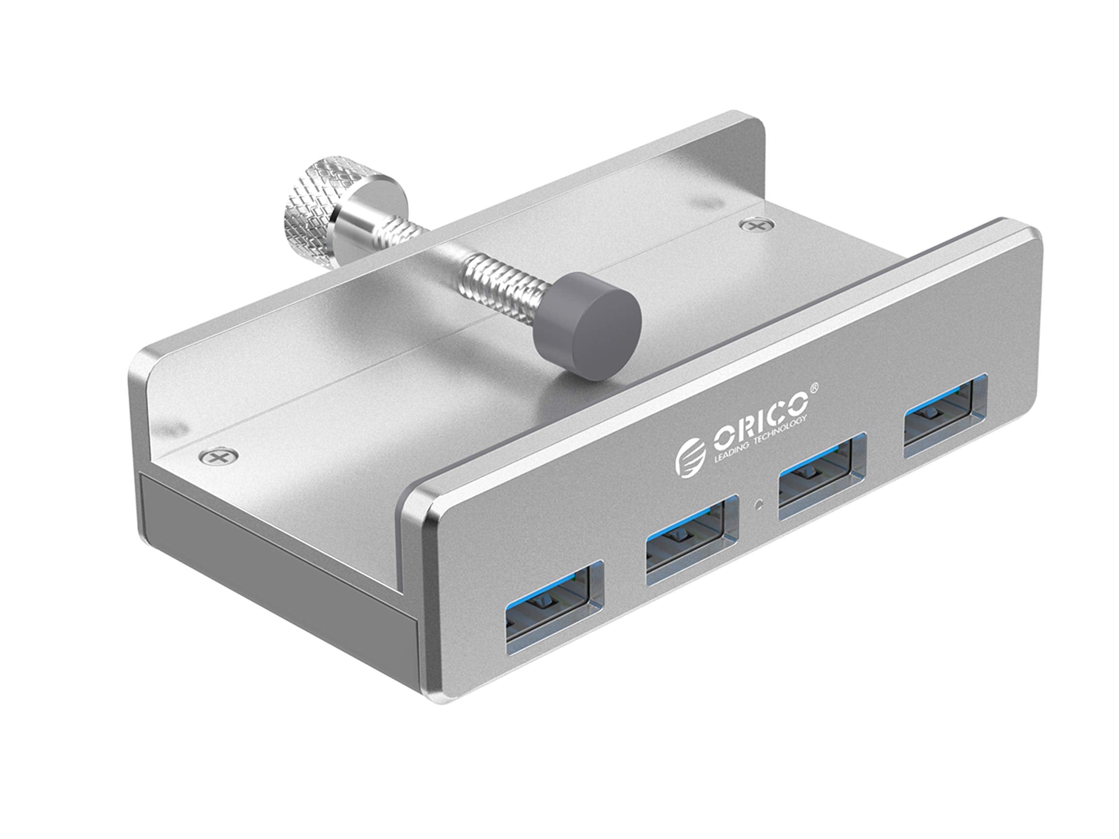 ORICO USB 3.0 Hub Clamp Adapter, Aluminum 4 Port USB Splitter with Extra Power Supply Port and 4.92 FT USB Data Cable, Ultra Portable USB Expander for 2021 iMac/Laptop/PC