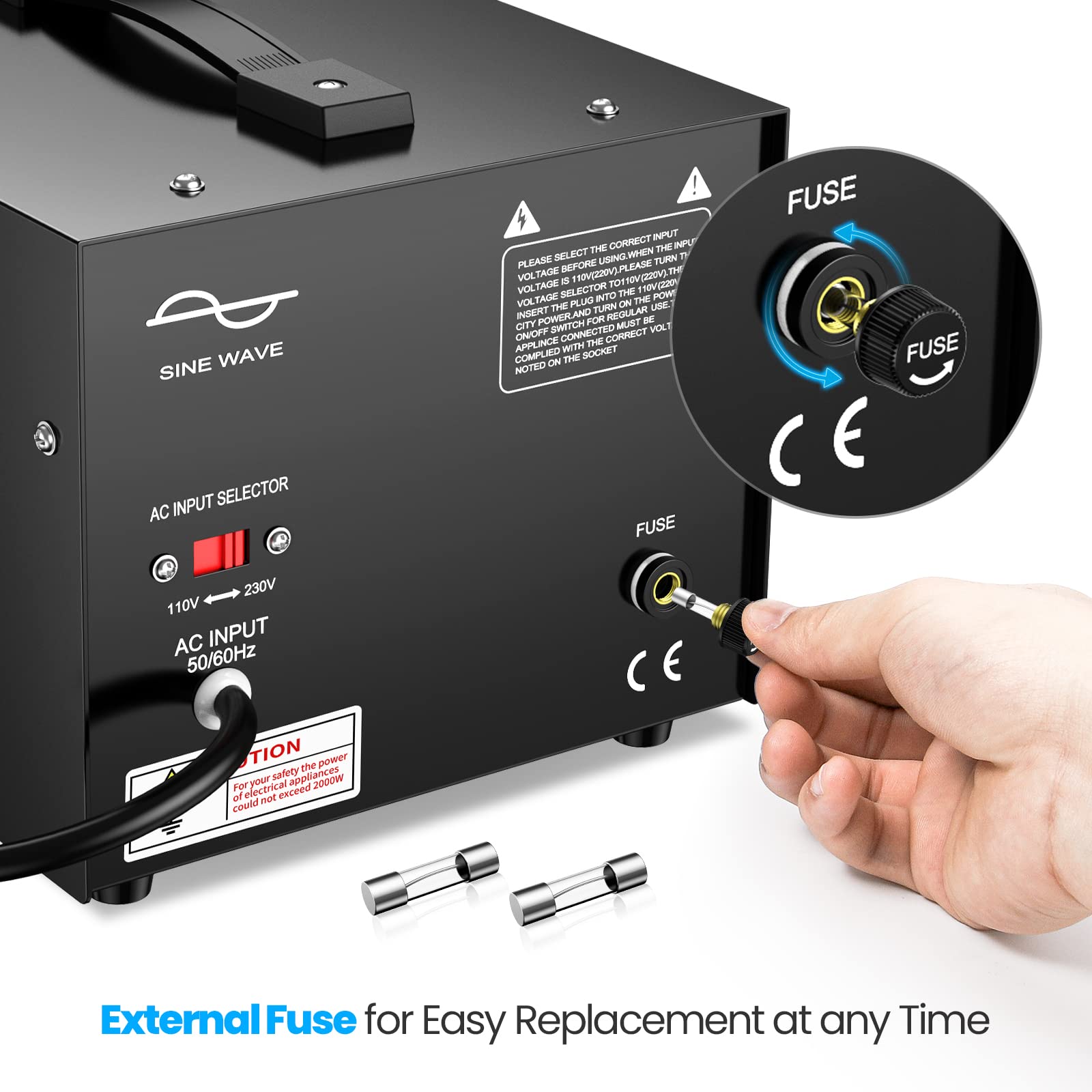 Anbull 3000 Watt Voltage Converter Transformer   Heavy Duty Step Up/Down Ac 110V/120V/220V/240V Power Converter   Circuit Breake