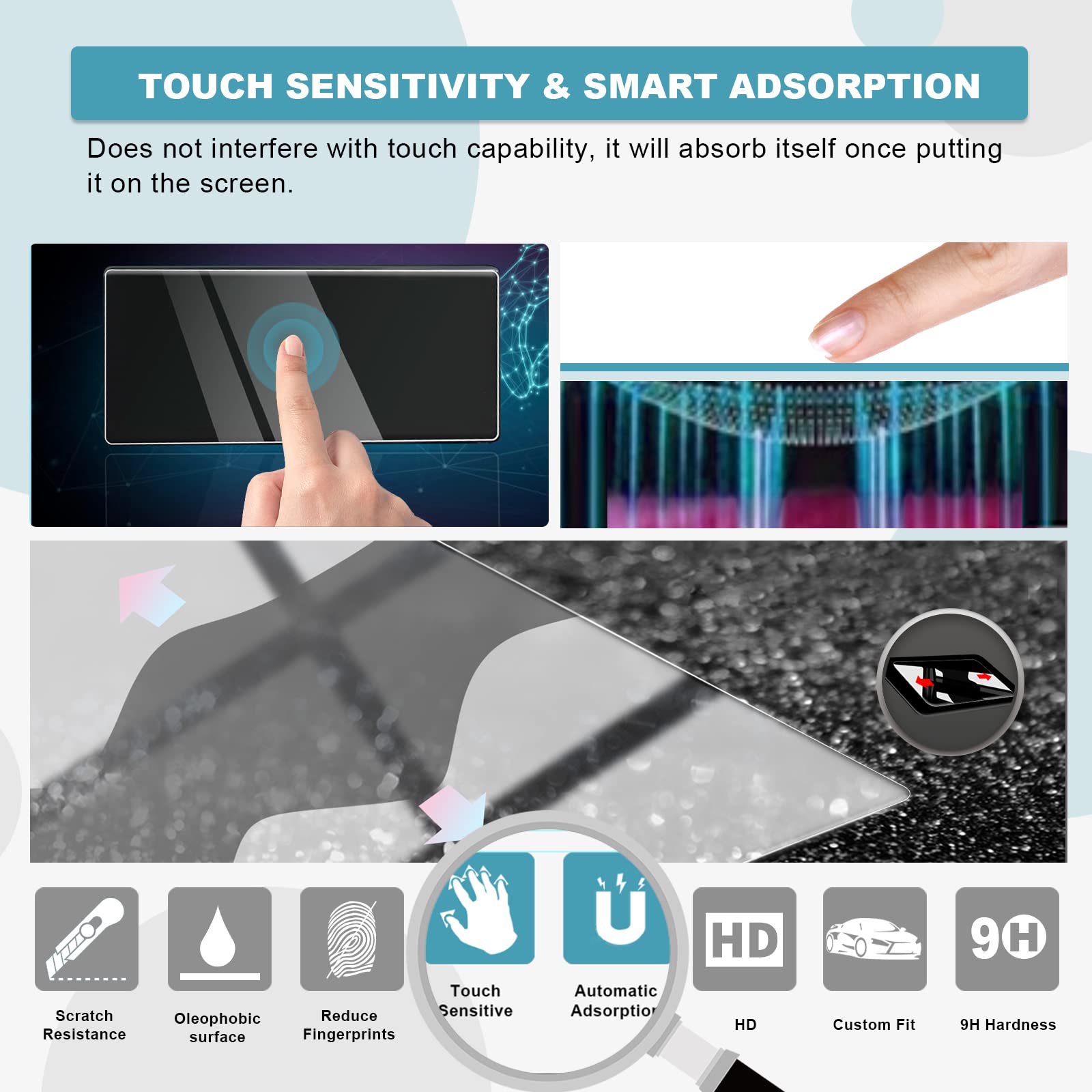 Cdefg 2023 2024 Altima Screen Protector For 2024 Nissan Altima(Sl/Sr/Sv/Sr/Vc Turbo)/ 2024 Nissan Rogue(Sl/Platinum) 12.3 Inch, Tempered Glass Protector