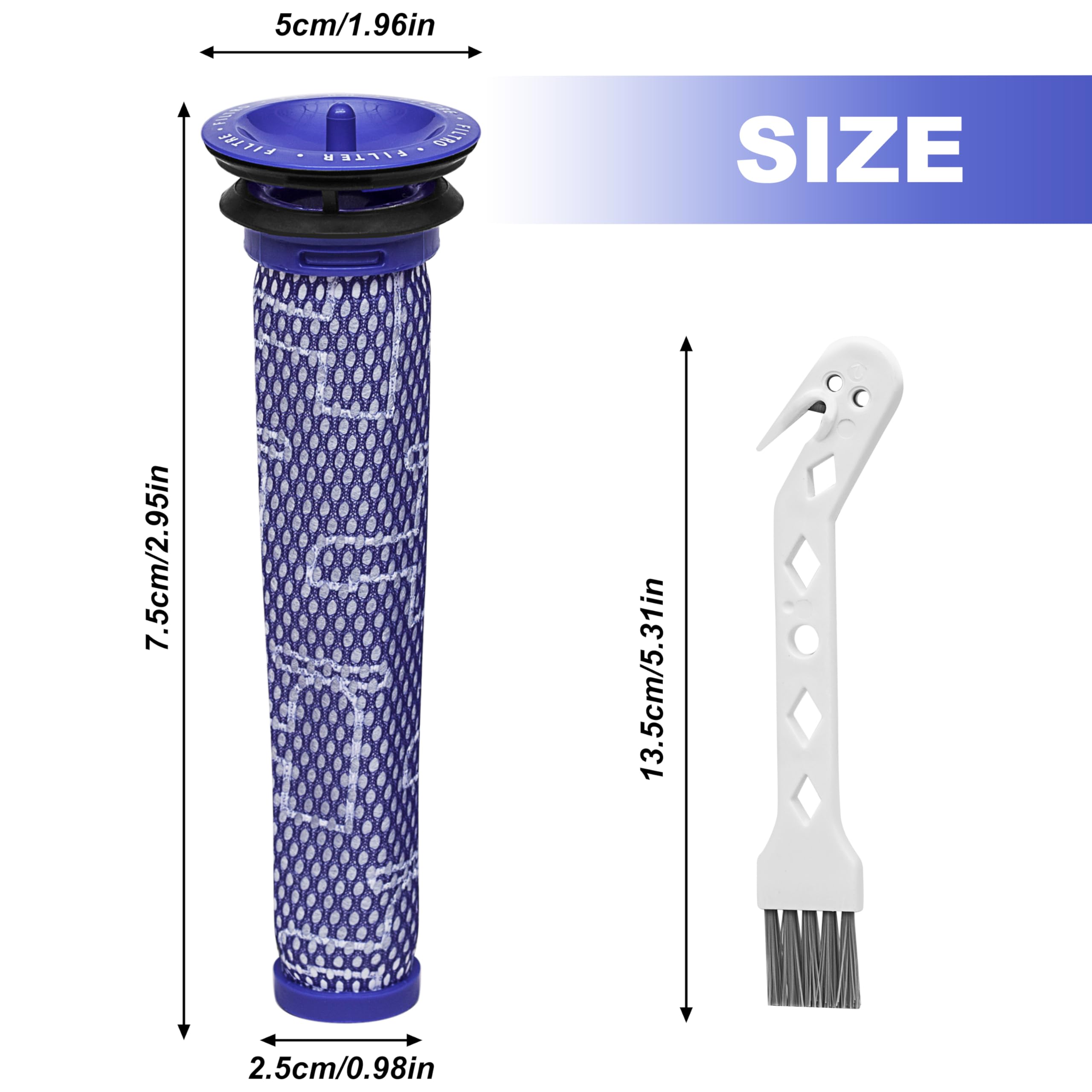 3 Pack Pre Filters Compatible With Dyson V6, V7, V8, Dc58, Dc59, Dc61, Dc62 Absolute Animal Cordless Vacuum Cleaners   Replaces