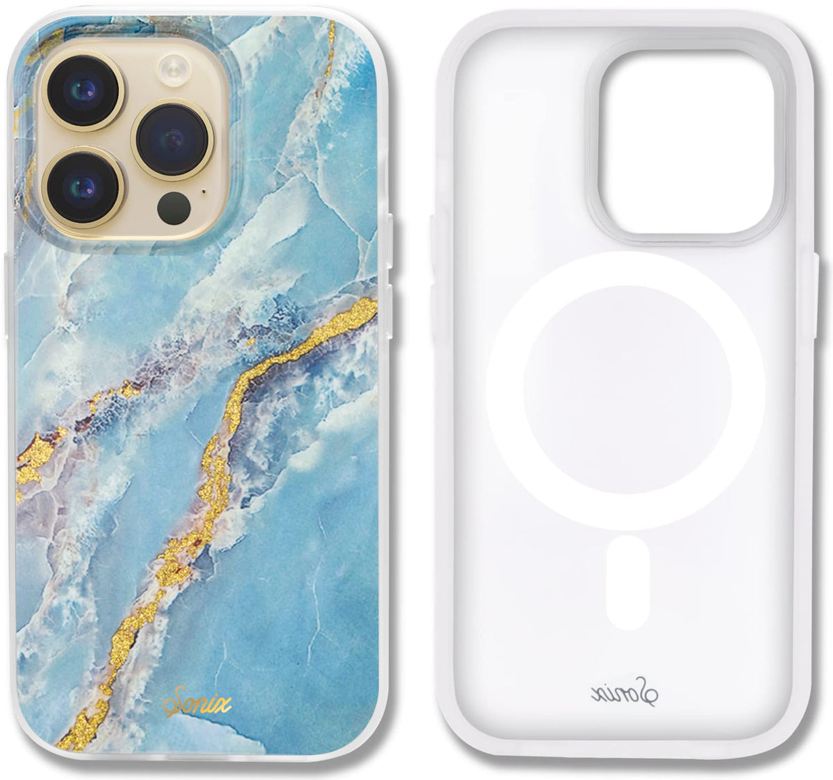 Sonix Case For Iphone 14 Pro Max | Compatible With Magsafe | 10Ft Drop Tested | Ice Blue Marble
