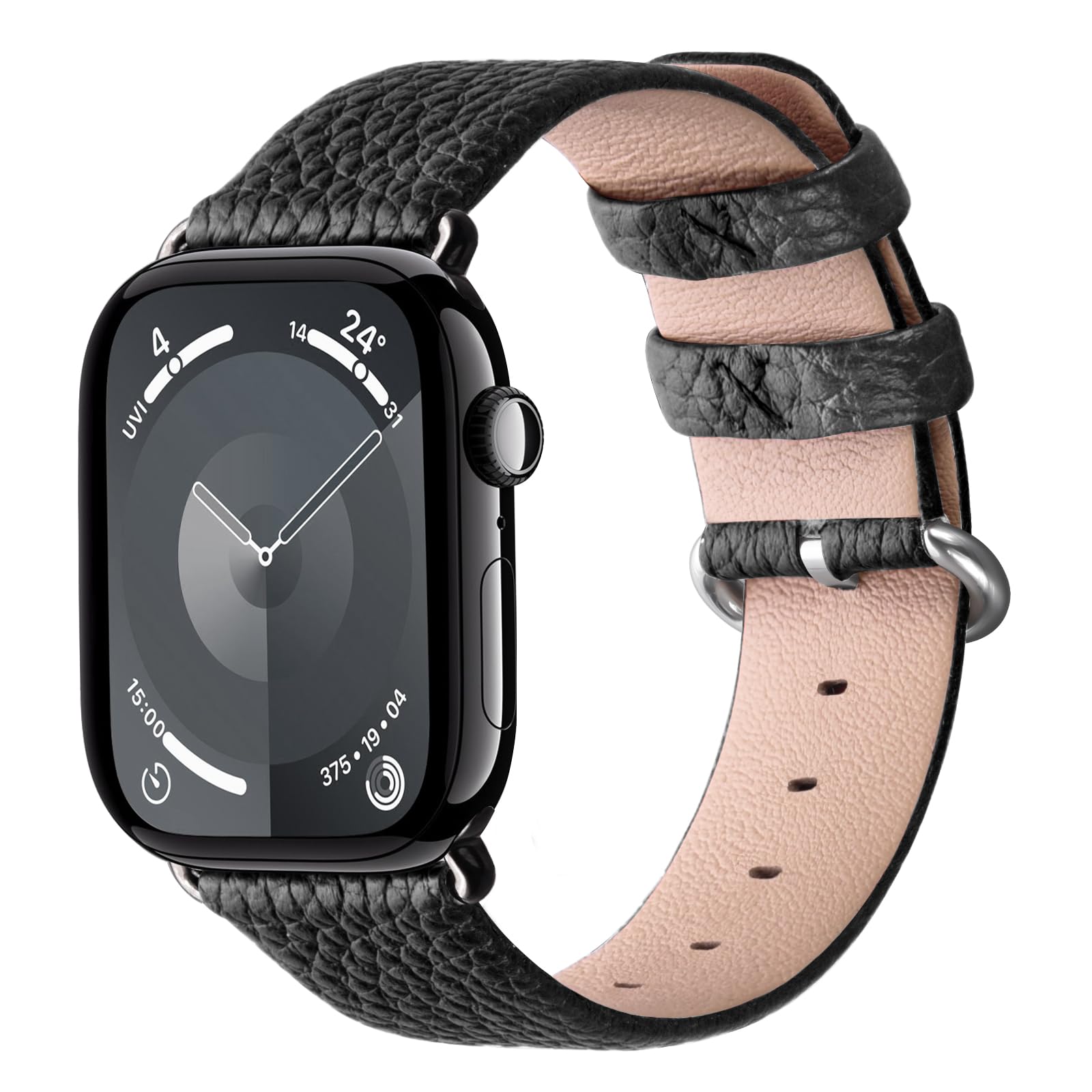 Fullmosa Leather Band Compatible with Apple Watch Band 42mm 44mm 45mm 46mm 49mm, Genuine Leather Replacement Strap for iWatch Ul